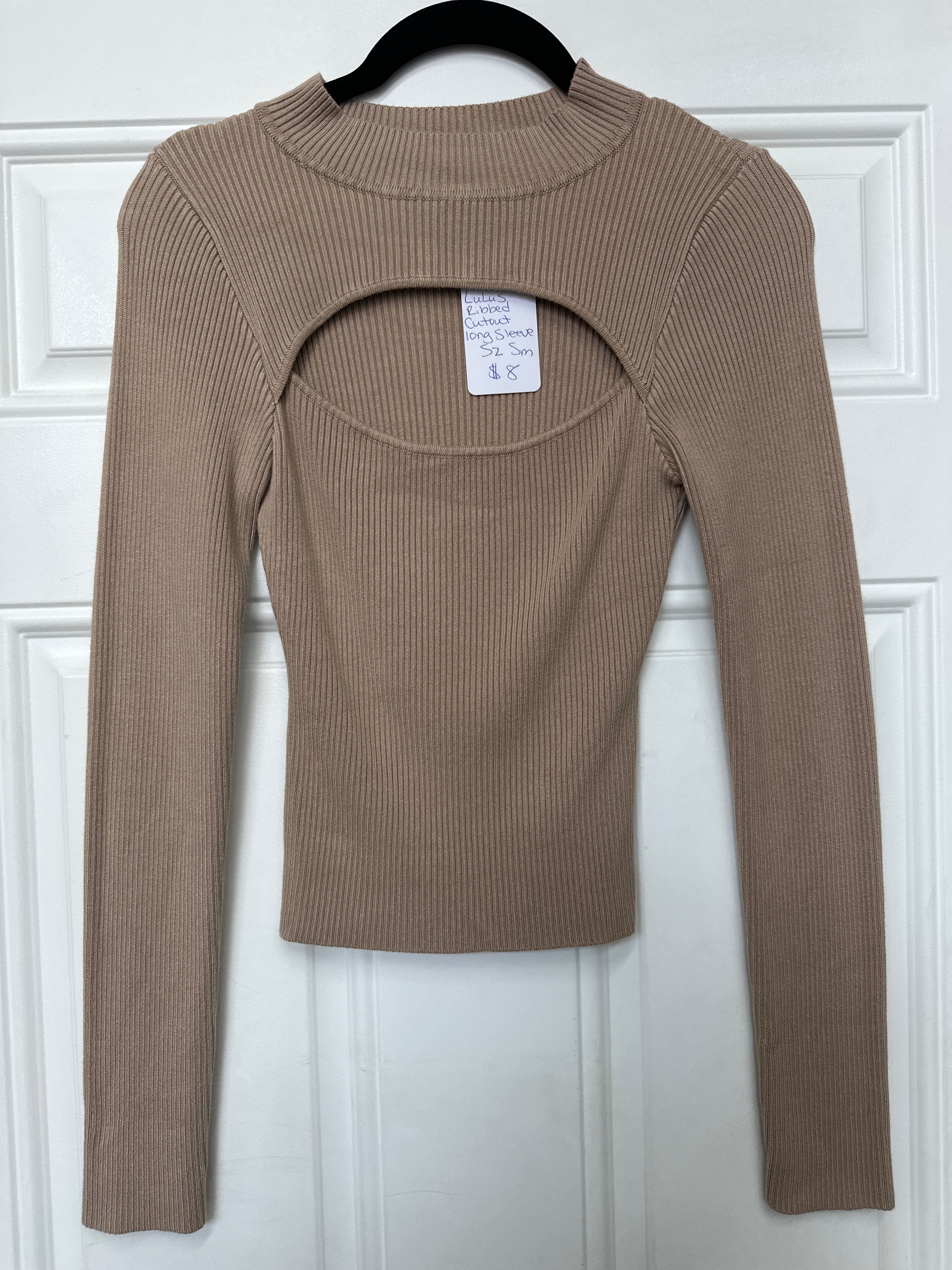 LuLus Ribbed Cutout Top- Small