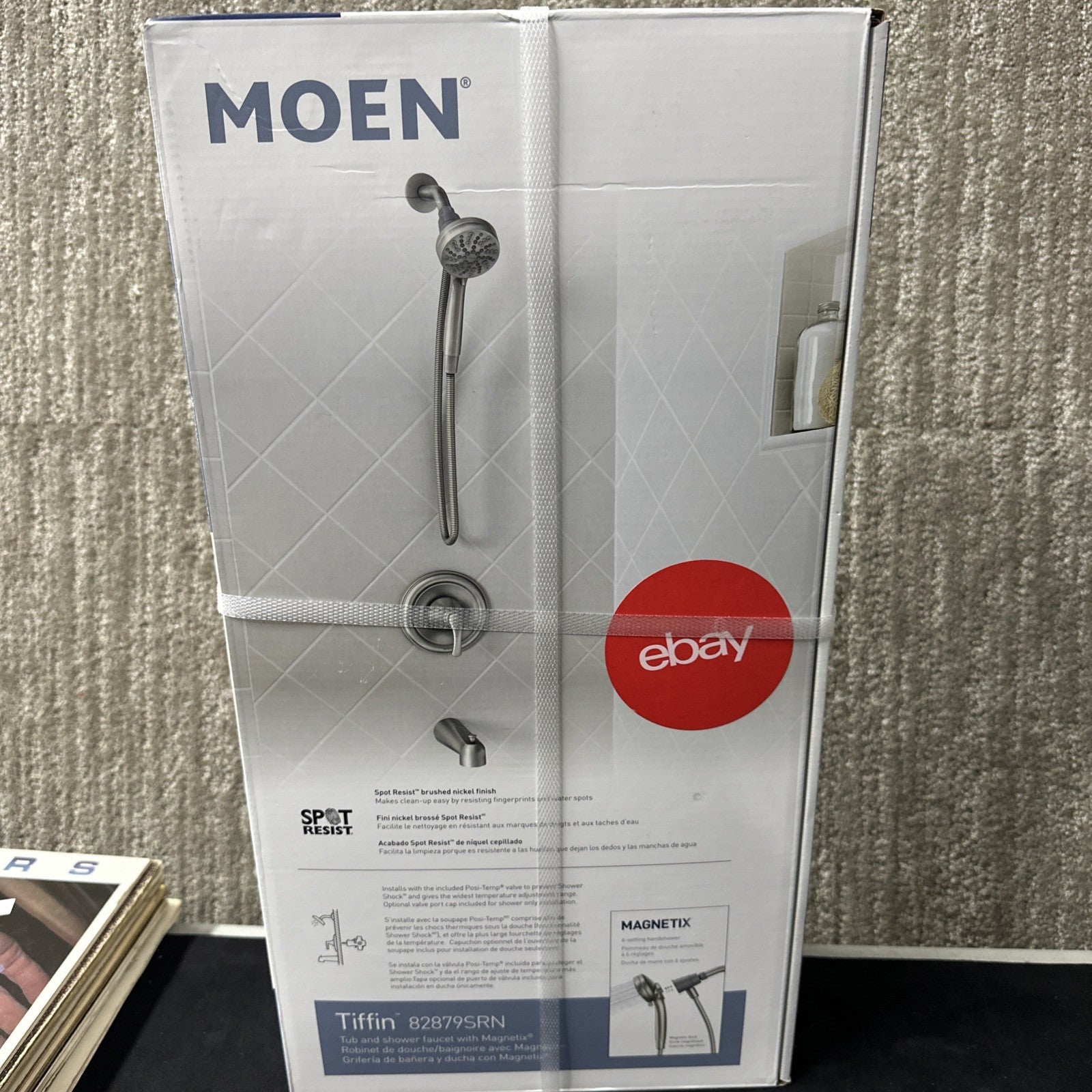 Moen 82879SRN Tiffin Tub and Shower Trim and Valve Package, Brushed Nickel NEW
