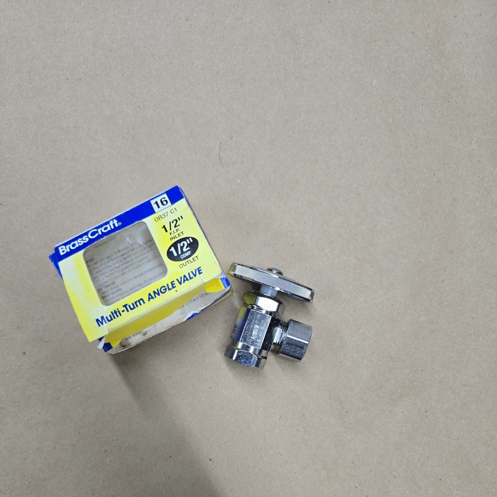Brass Craft 1/2”Fip X 1/2” OD Comp Iron Pipe Angle Valve #OR37 C #668I120-CI