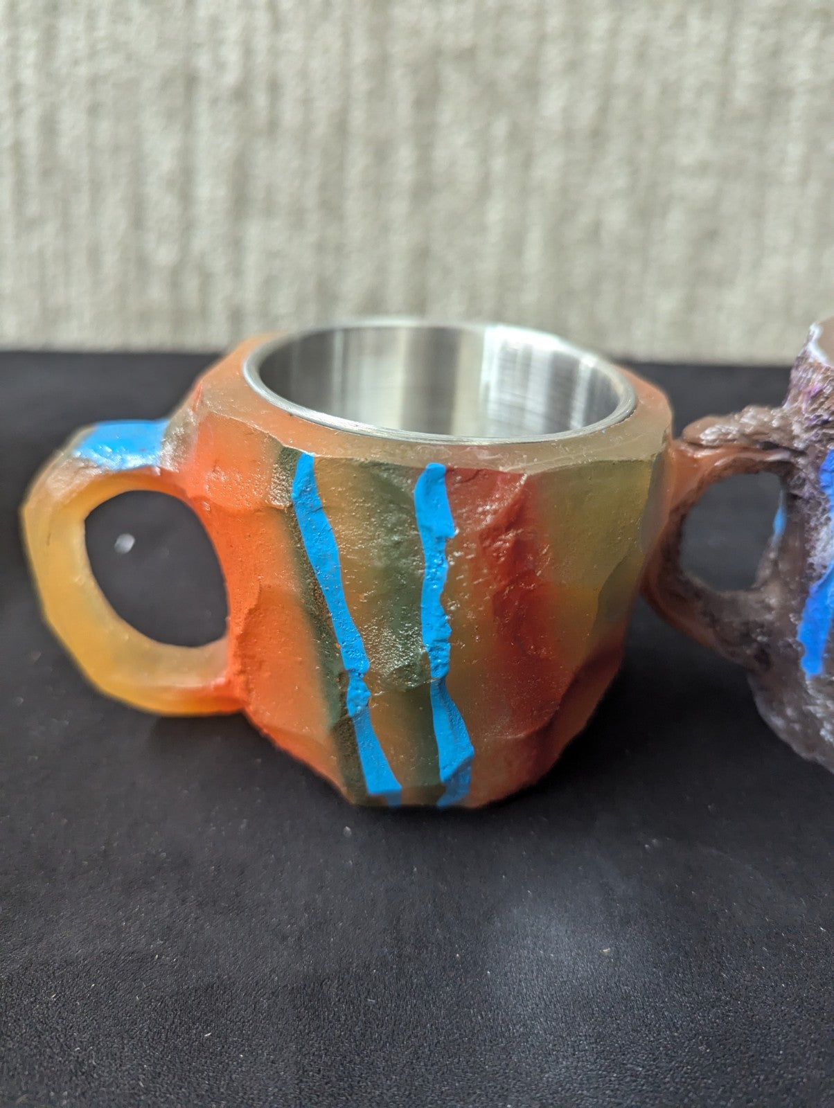 Rare & Unique Resin Mineral Crystal Style Decorative Mugs 3 different Pieces 1D