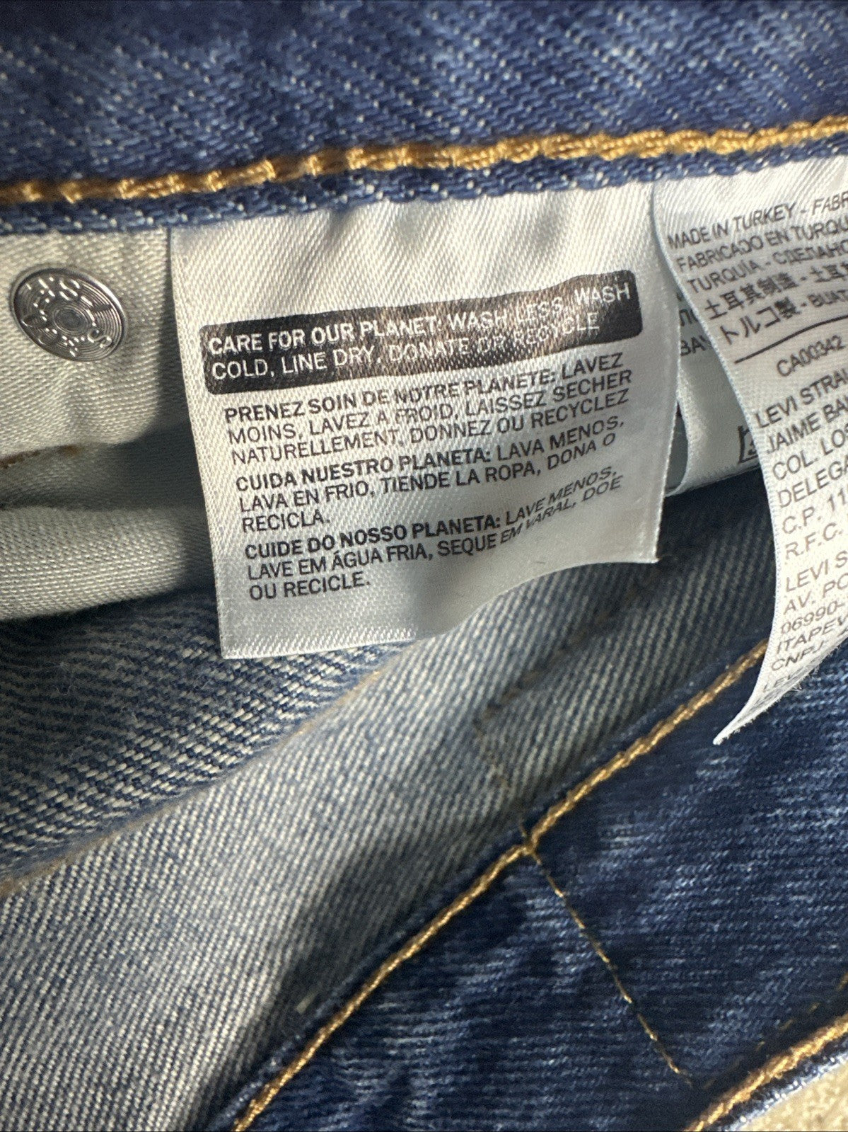 Levi's 501 Women's Straight Leg Button Fly Blue Denim Jeans w25 L30 (2.1)