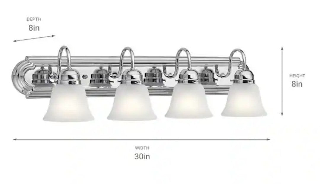KICHLER Independence 36 in. 5-Light Chrome Traditional Bathroom Vanity Light 19A