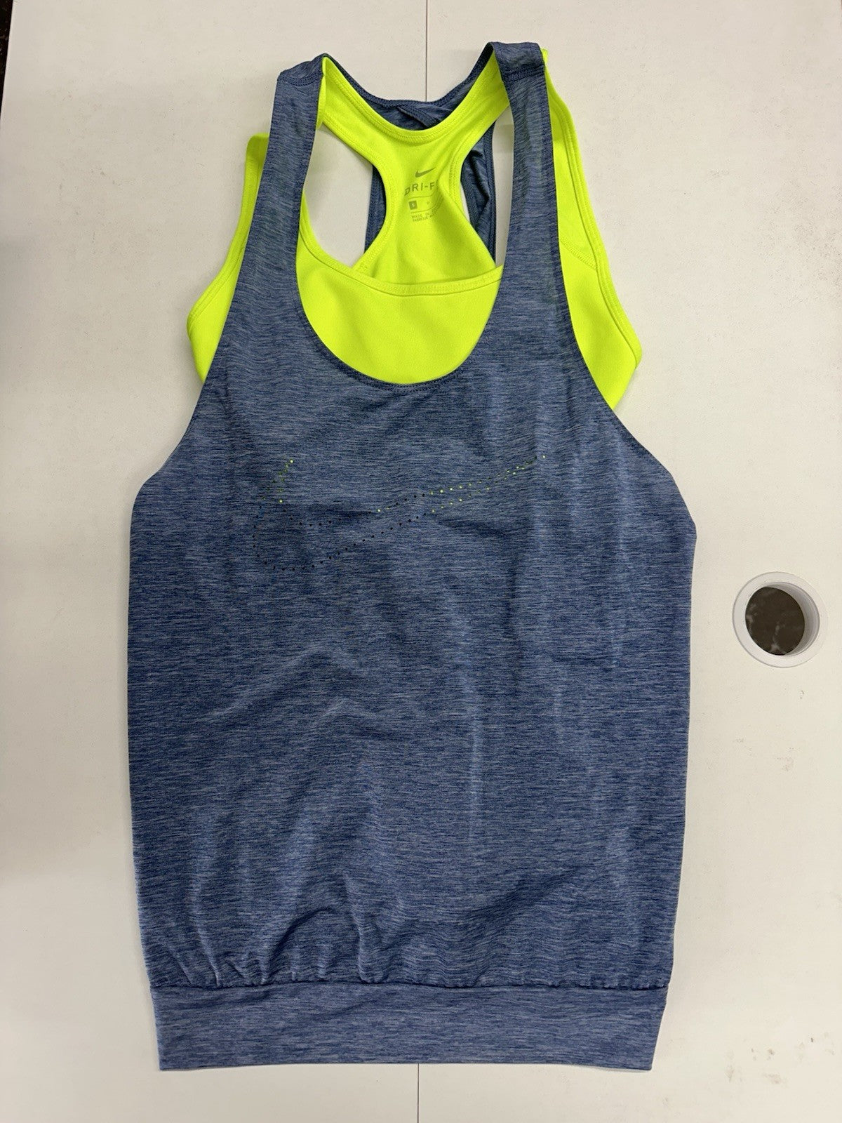 Nike Dri Fit Athletic Sport Run Performance Racerback Built In Bra Tank Top S