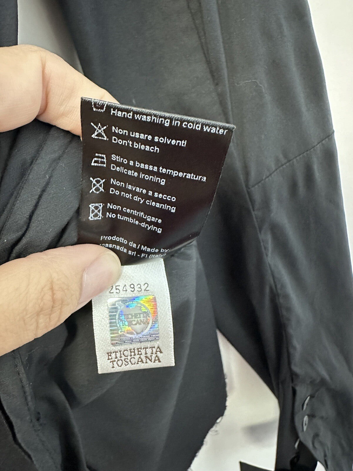 Masnada Italian Designer Black Long Sleeve Button Up Top Avant Garde Sz 6/42