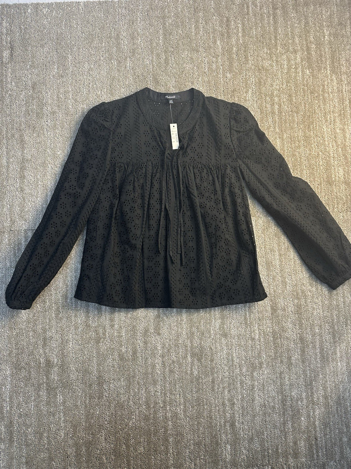 Women’s Madewell Black Eyelet NWT XXS Top 1.2