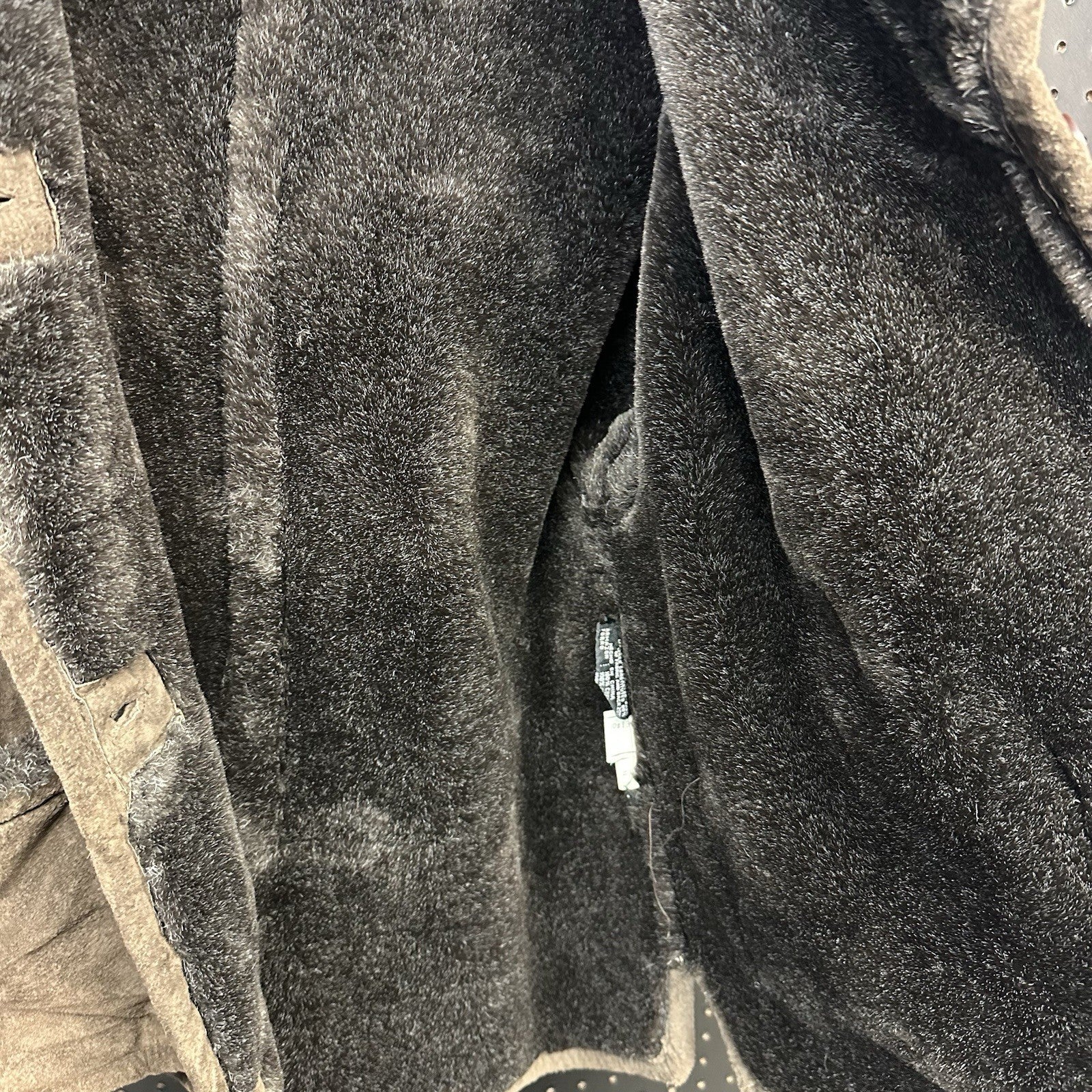 Women’s Colebrook & Co. Small Brown Leather Coat Faux Fur Lining