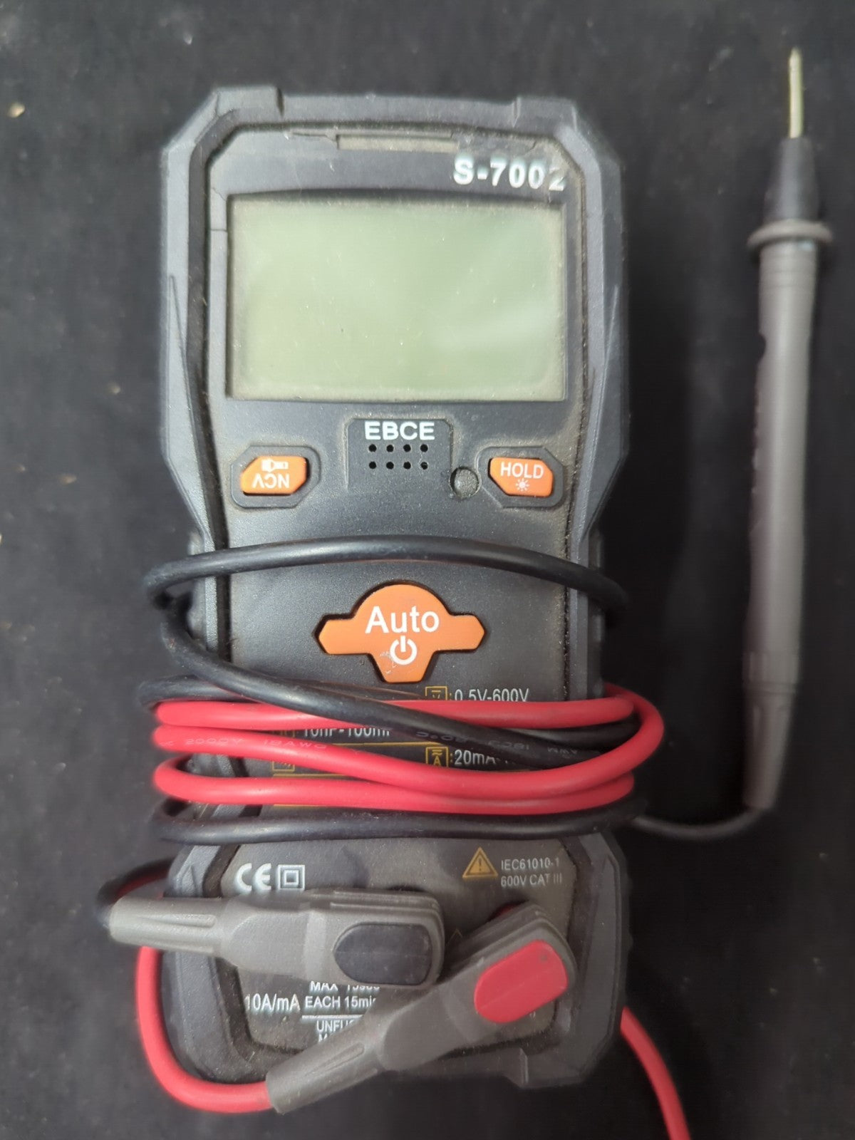 EBCE S-7002 Digital Multimeter, Electrical Tester, 6000 Counts 15B