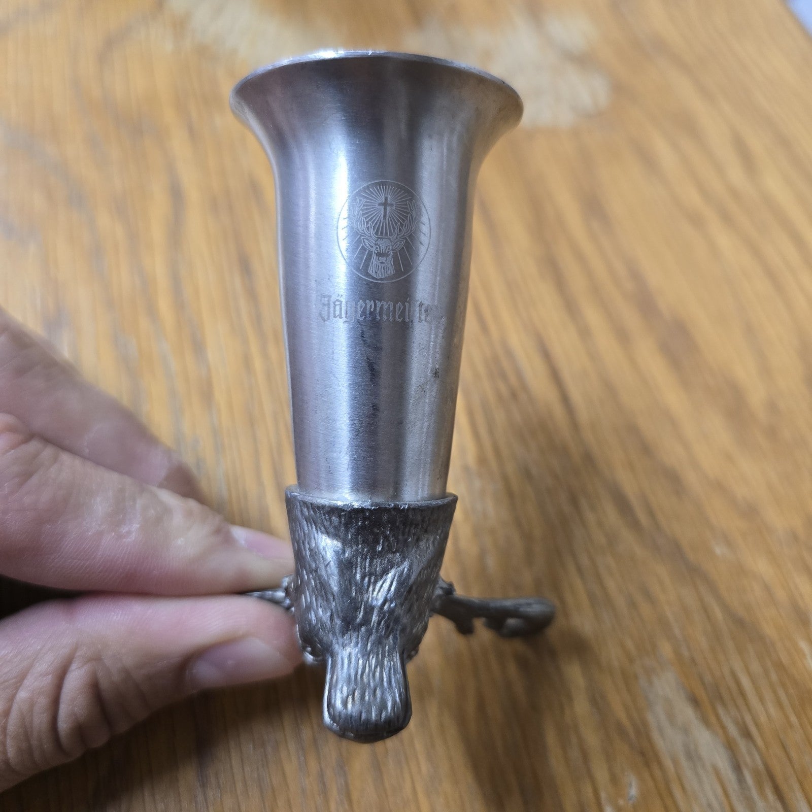 Jagermeister Shot Glasses Pewter Antlers Stainles Stag Buck Deer Head Barware 9A
