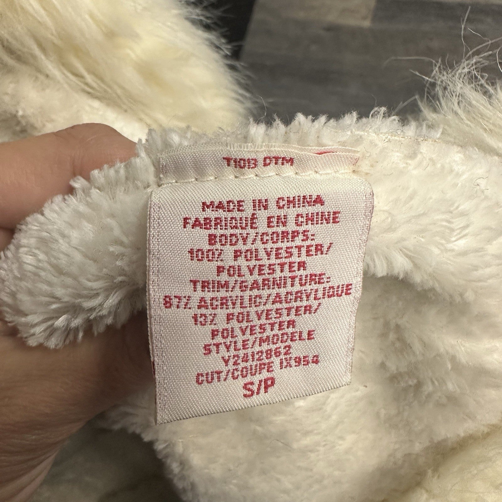Women’s Vintage Guess Jeans Faux Suede Faux Fur Trim Coat Y2K Ivory/ Cream Glam
