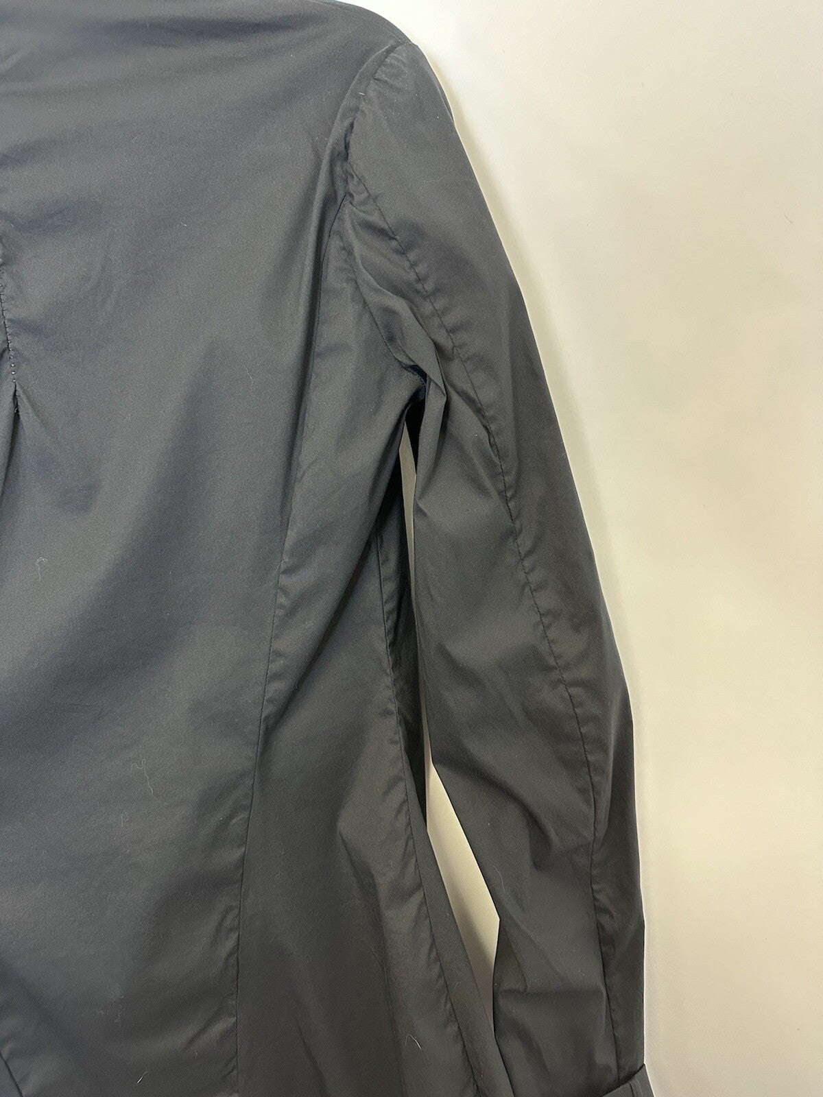 Masnada Italian Designer Black Long Sleeve Button Up Top Avant Garde Sz 6/42