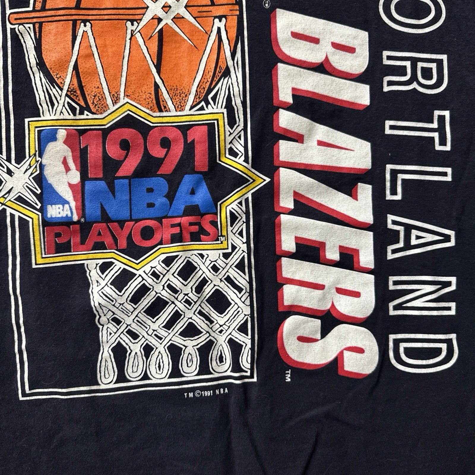 PORTLAND TRAIL BLAZERS 1991 NBA Playoffs Tee Shirt Large 0093
