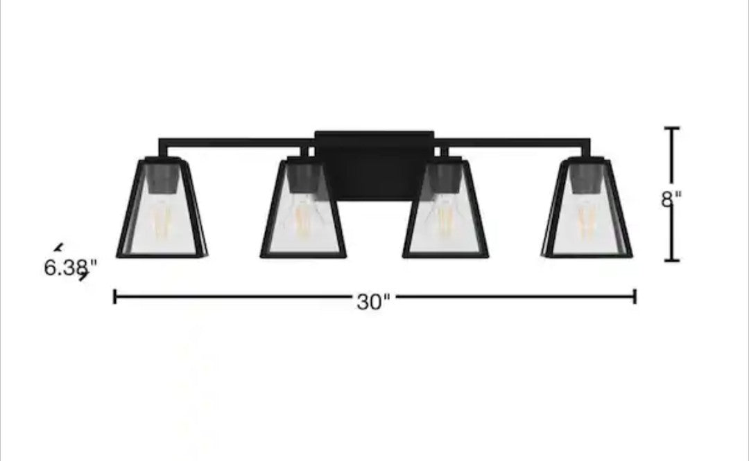 Home Decorators Mackenzie Place 30 in. 4-Light Modern Light, Glass Shades 4A
