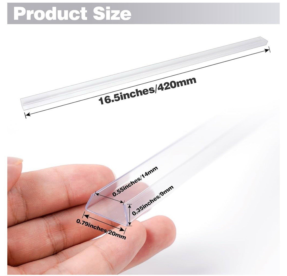 8 Piece Rigid Vinyl Clear Plastic Slip On Cabinet Door Protector Plastic (12B)