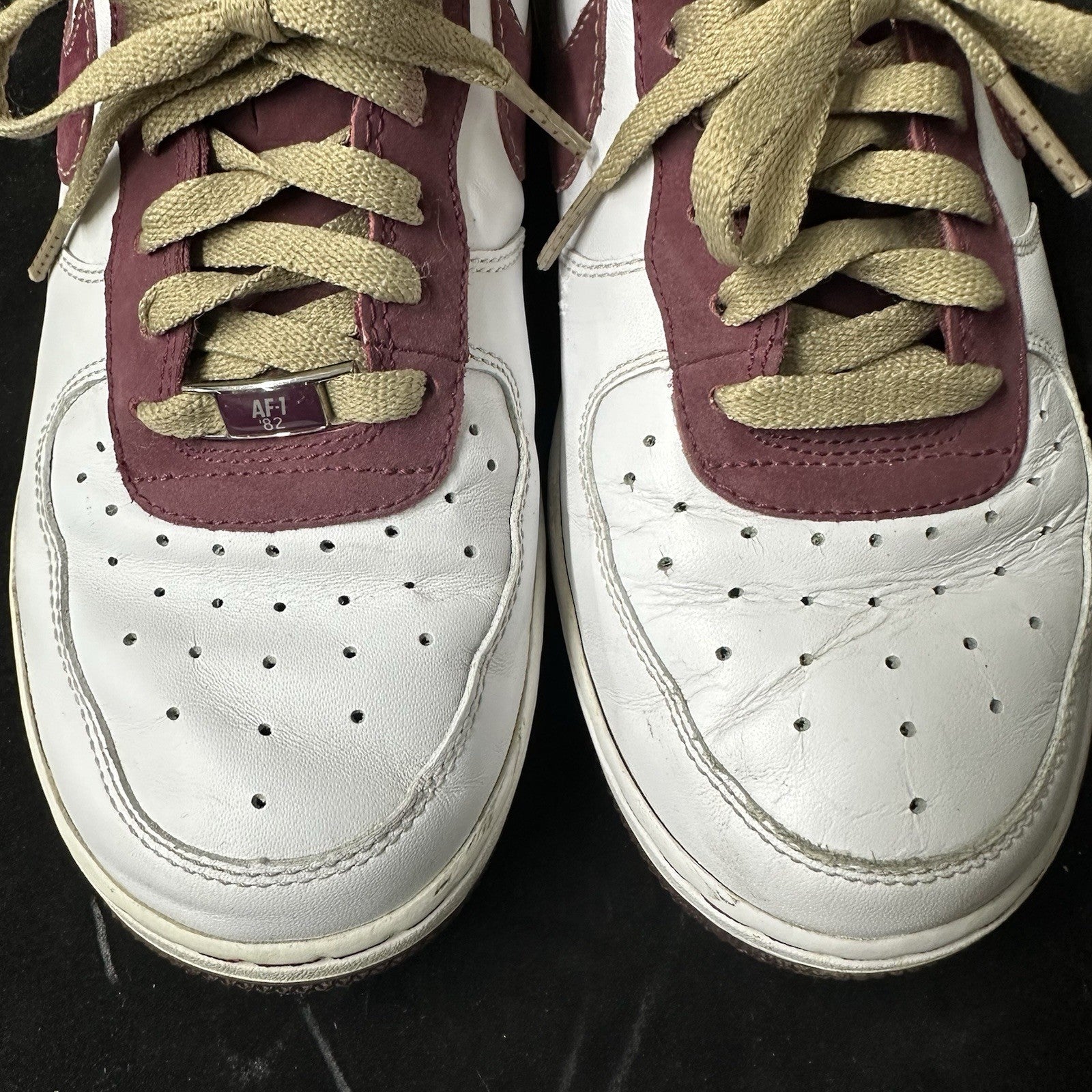 Nike Air Force 1 Low Men’s Size 8.5 White Burgundy | Floral Camo | 2007 OG (5d)