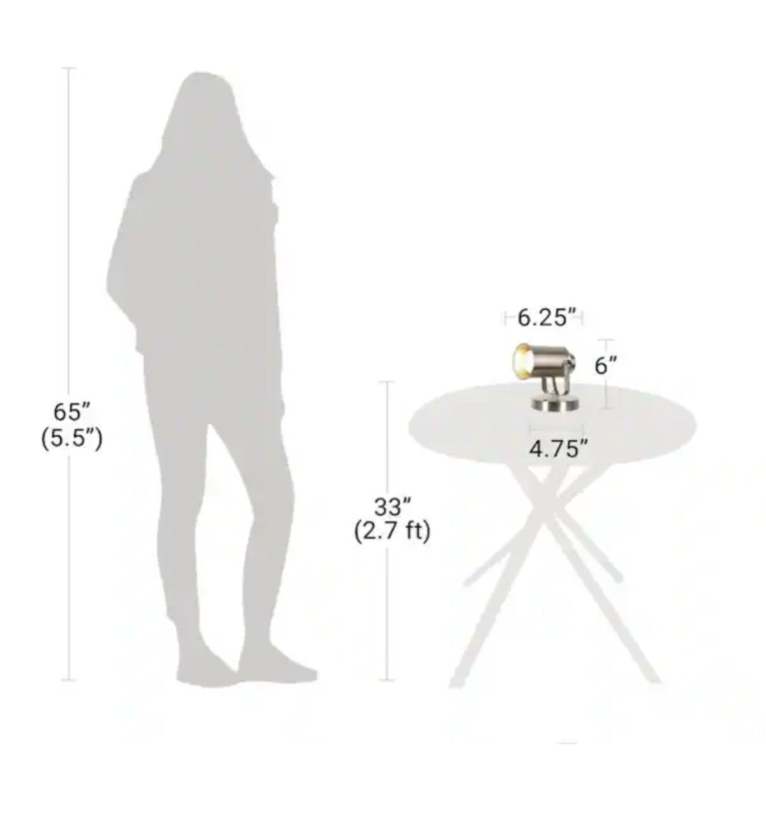 Catalina Lighting 6.25 in. Brushed Nickel, Desk Lamp Metal Shade 10E