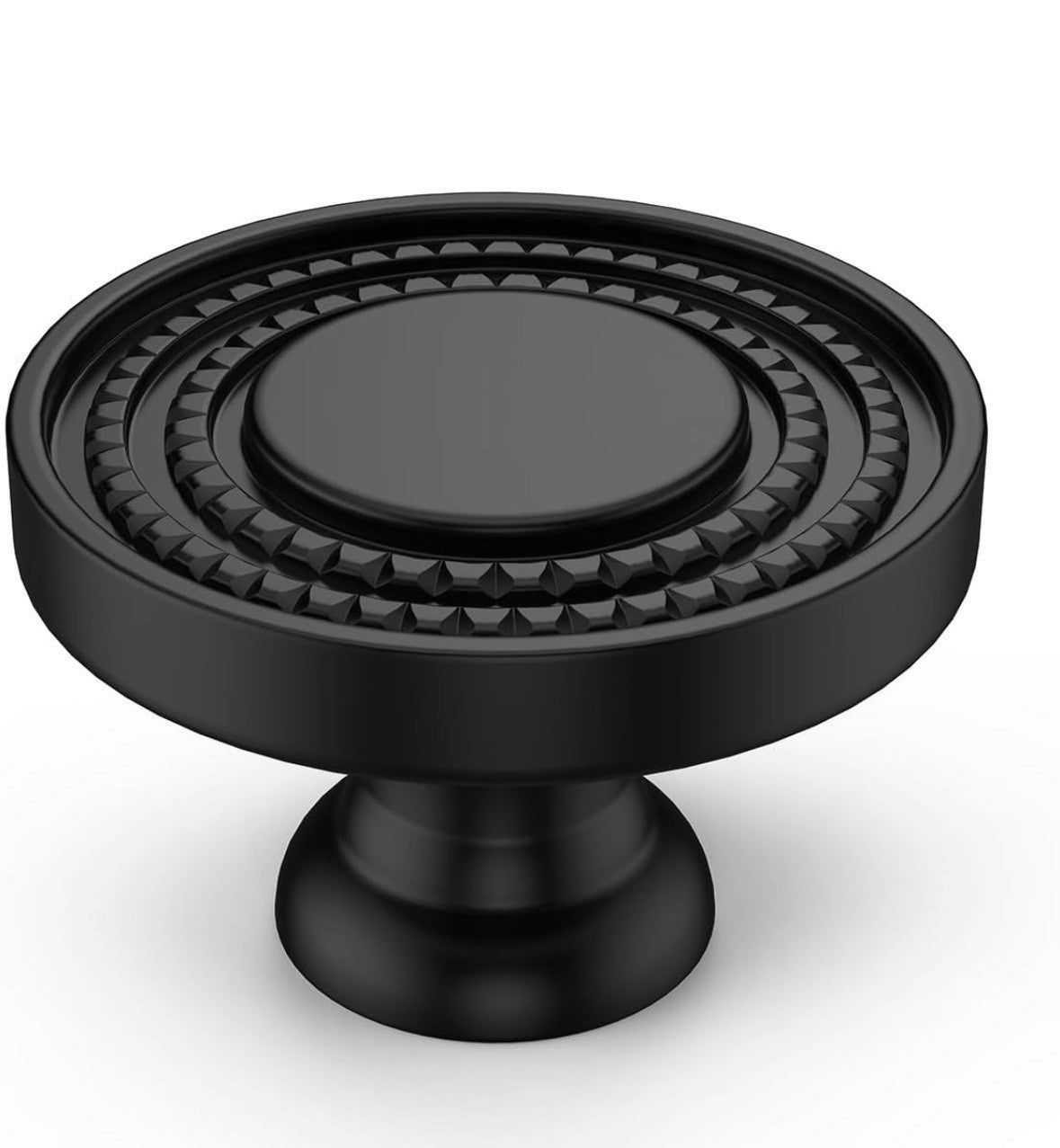 Black Cabinet Knobs Knurled Dresser Knobs Zinc Alloy Matte Black Drawer 25 Pack