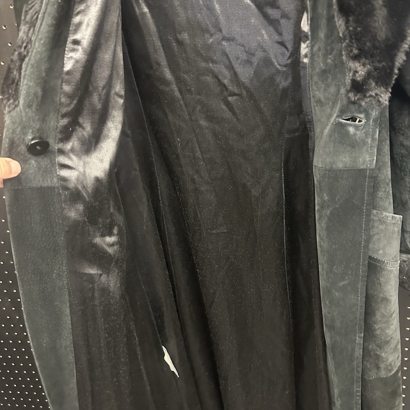 Danier Black Genuine Leather Women Long Coat Jacket XS Fits Small