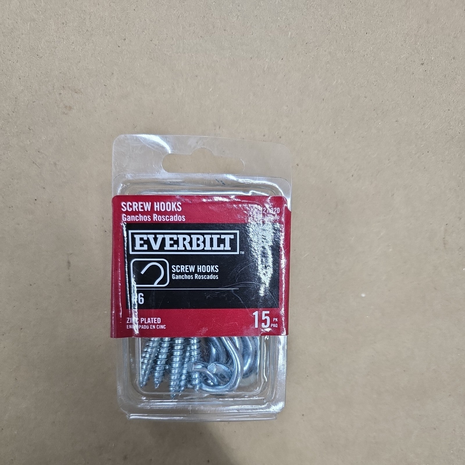 (15-Pk) Everbilt Screw Eyes Hook Zinc Plated #6 803272