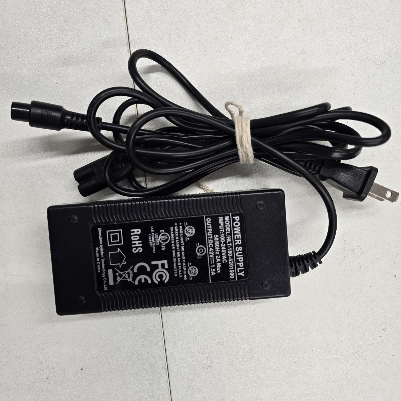 42V 1.5A AC Adapter HLT-180-4201500 Electric Scooter Battery Charger