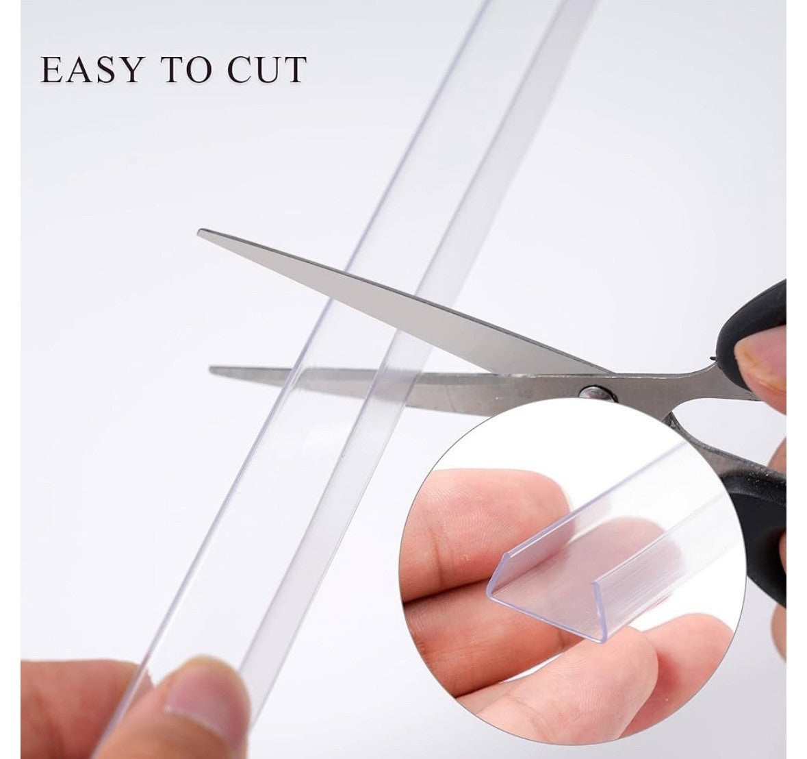 8 Piece Rigid Vinyl Clear Plastic Slip On Cabinet Door Protector Plastic (12B)