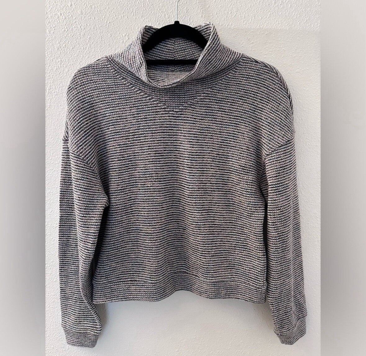 Madewell Rainbow Rib Textured Turtleneck Crop Top Sweater Size Small 3.6