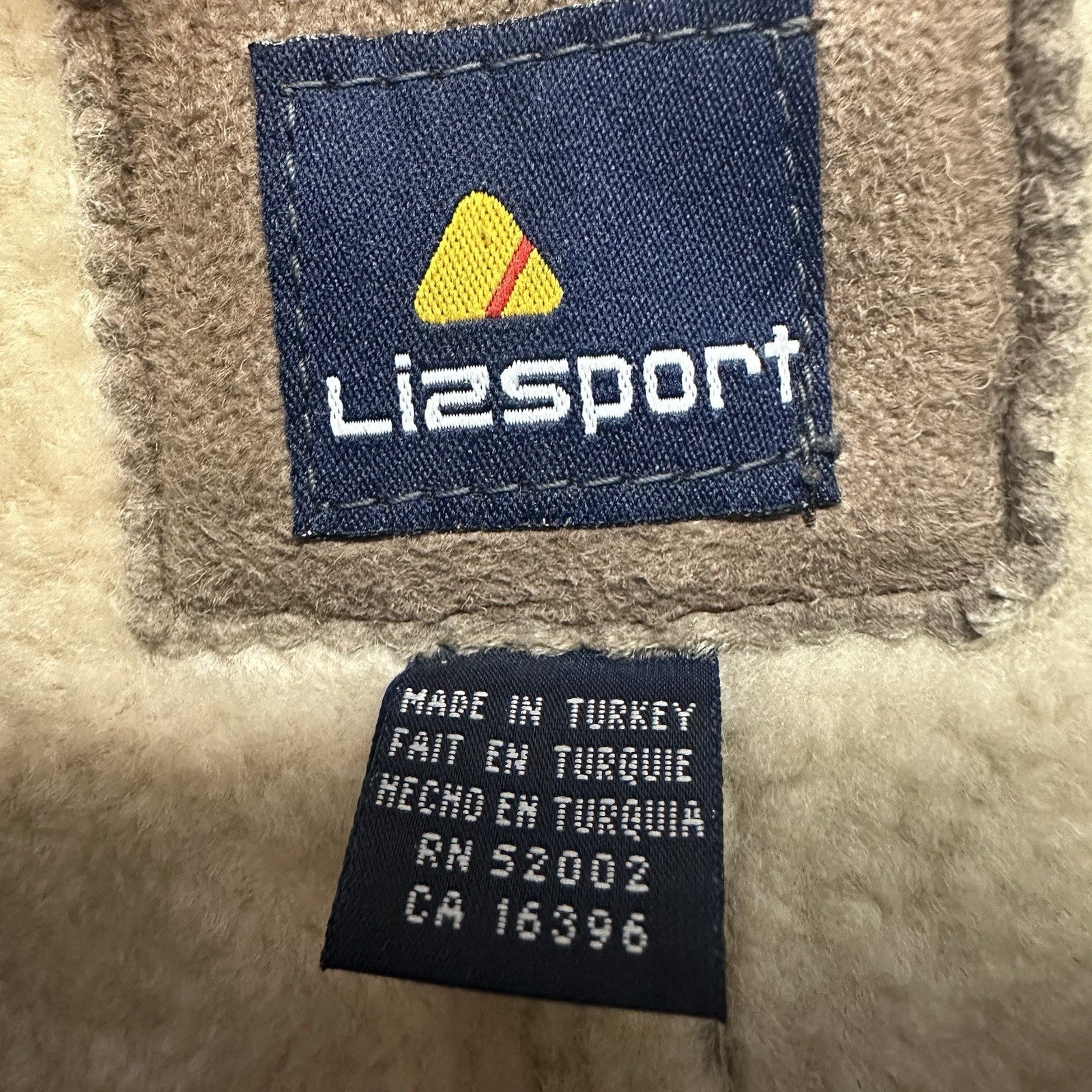 Women’s Lizsport 100% Genuine Shearling Suede Small Brown Coat Toggle Closure