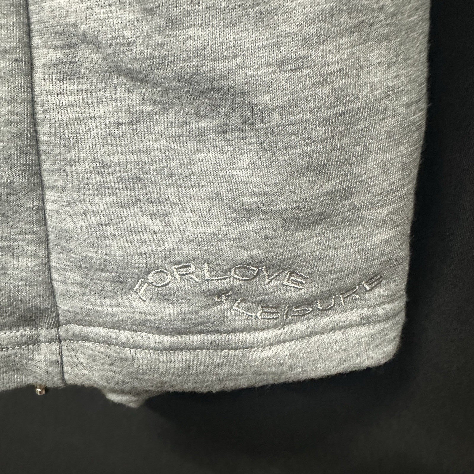 For Love & Lemons Small Gray Jumpsuit Shorts Long Sleeve Pockets Hoodie Zip 0083