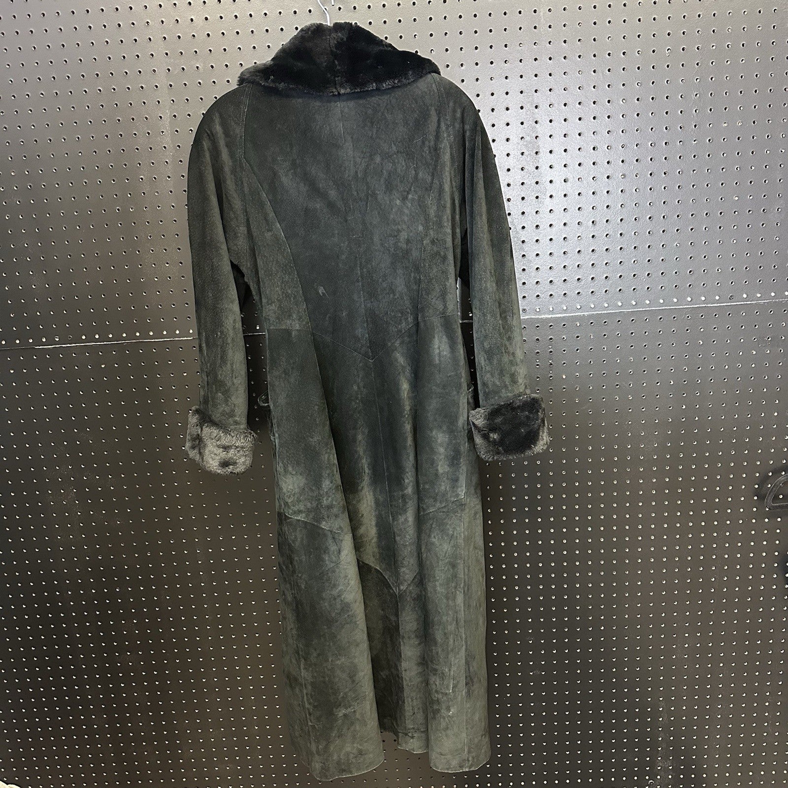 Danier Black Genuine Leather Women Long Coat Jacket XS Fits Small
