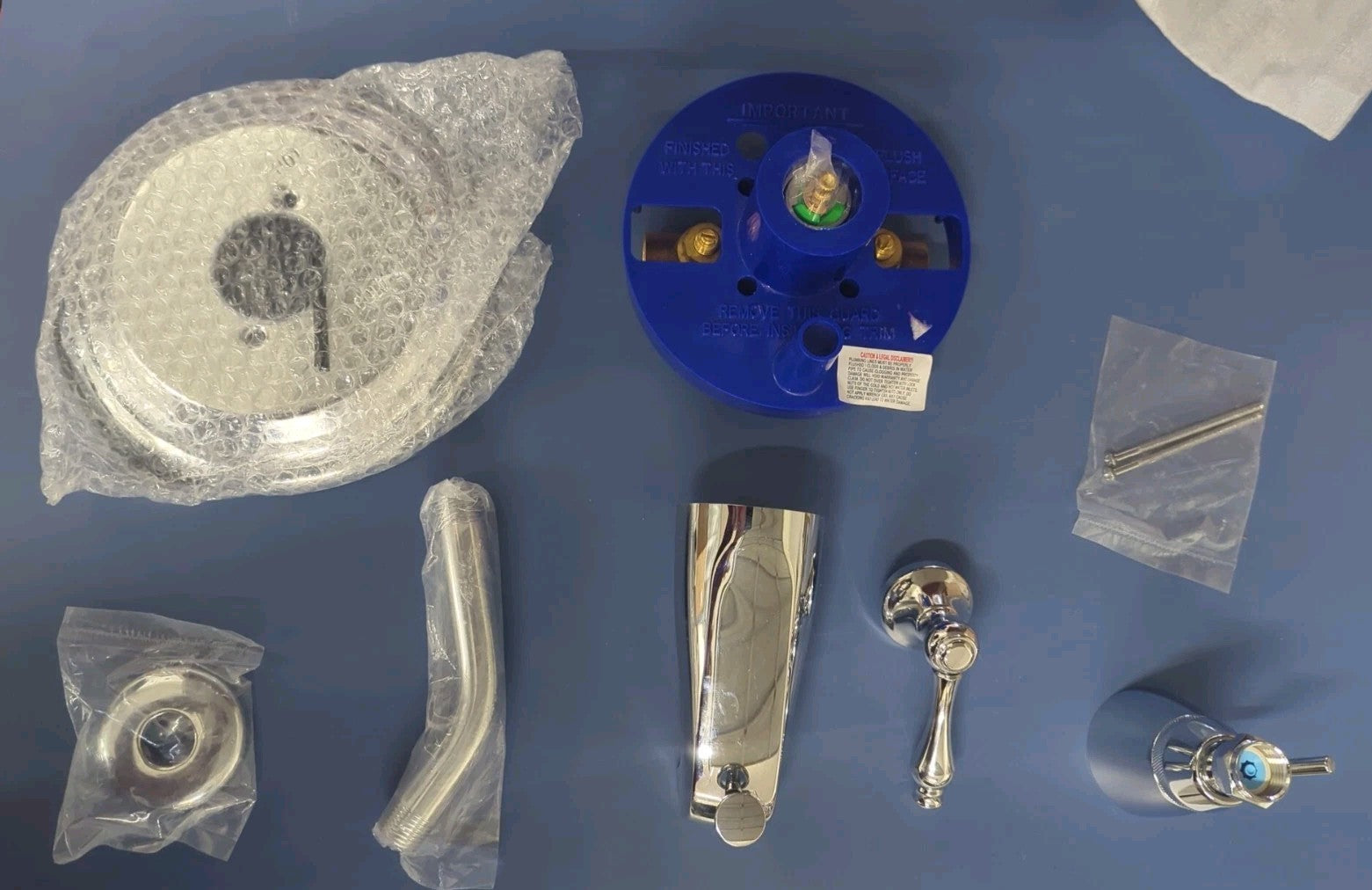 Kingston Chrome Faucet, Lever, Pipes, Plate and More Set KB3631