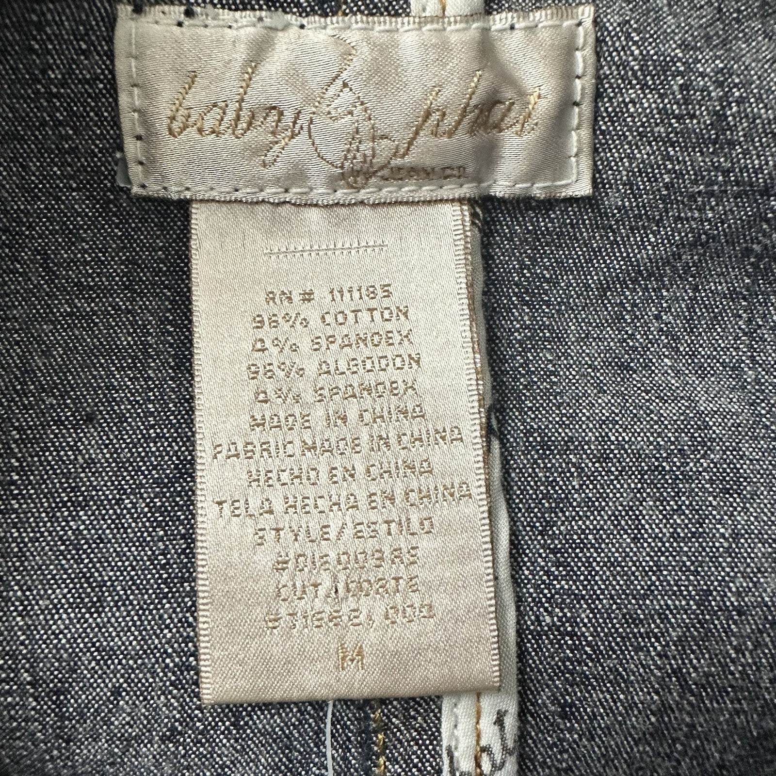 NWT Vintage Baby Phat Stretch Blue Jean Jacket Y2K Size Medium 0092