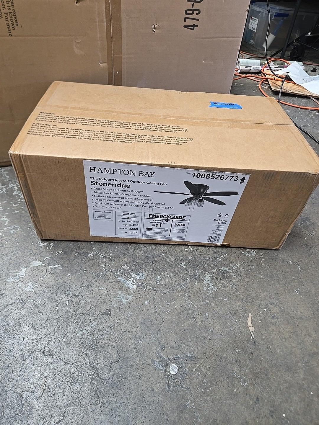 Hampton Bay Stoneridge 52 inch LED Ceiling Fan with Light KitBrushed Nickel 16B