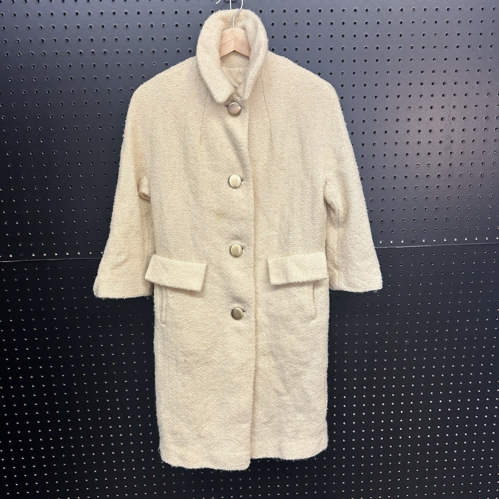 Women’s Vintage Charlotte Coat’s Peacoat 3/4 Sleeve Cream XS Union Label