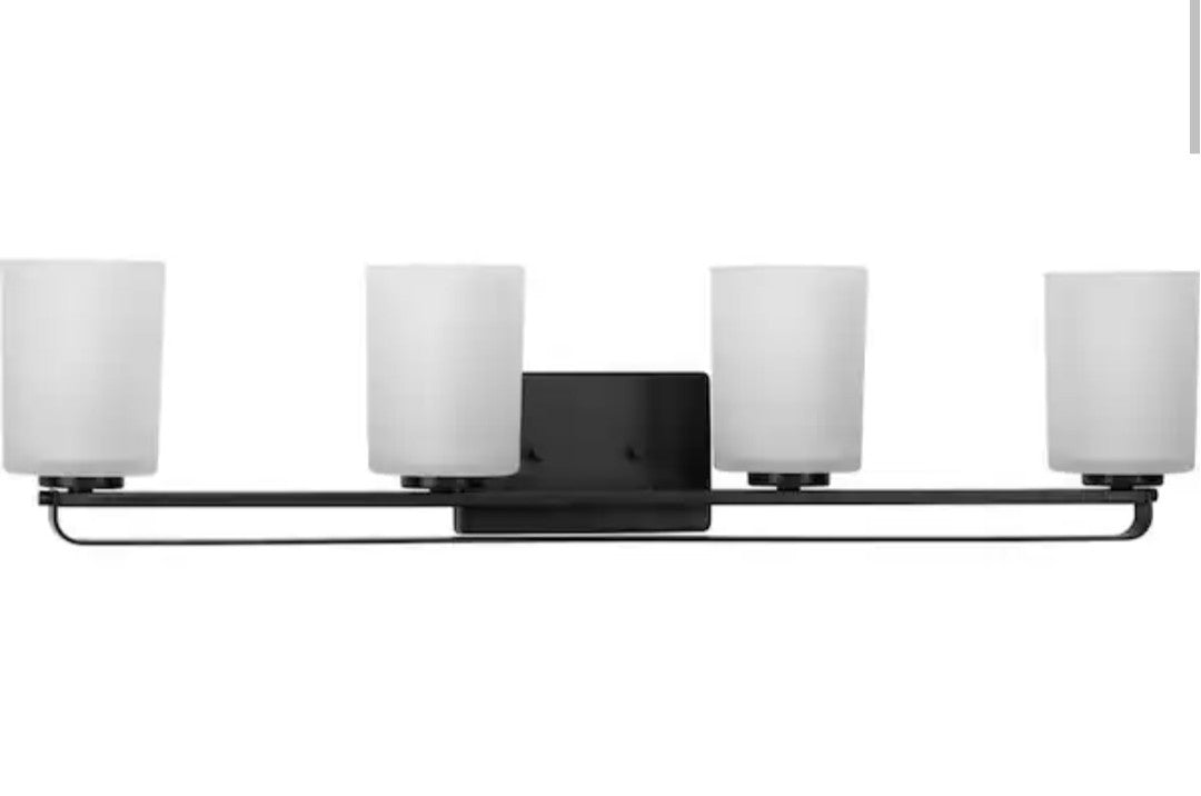 League Collection 4-Light Matte Black Modern Farmhouse Bath Vanity Light 14B