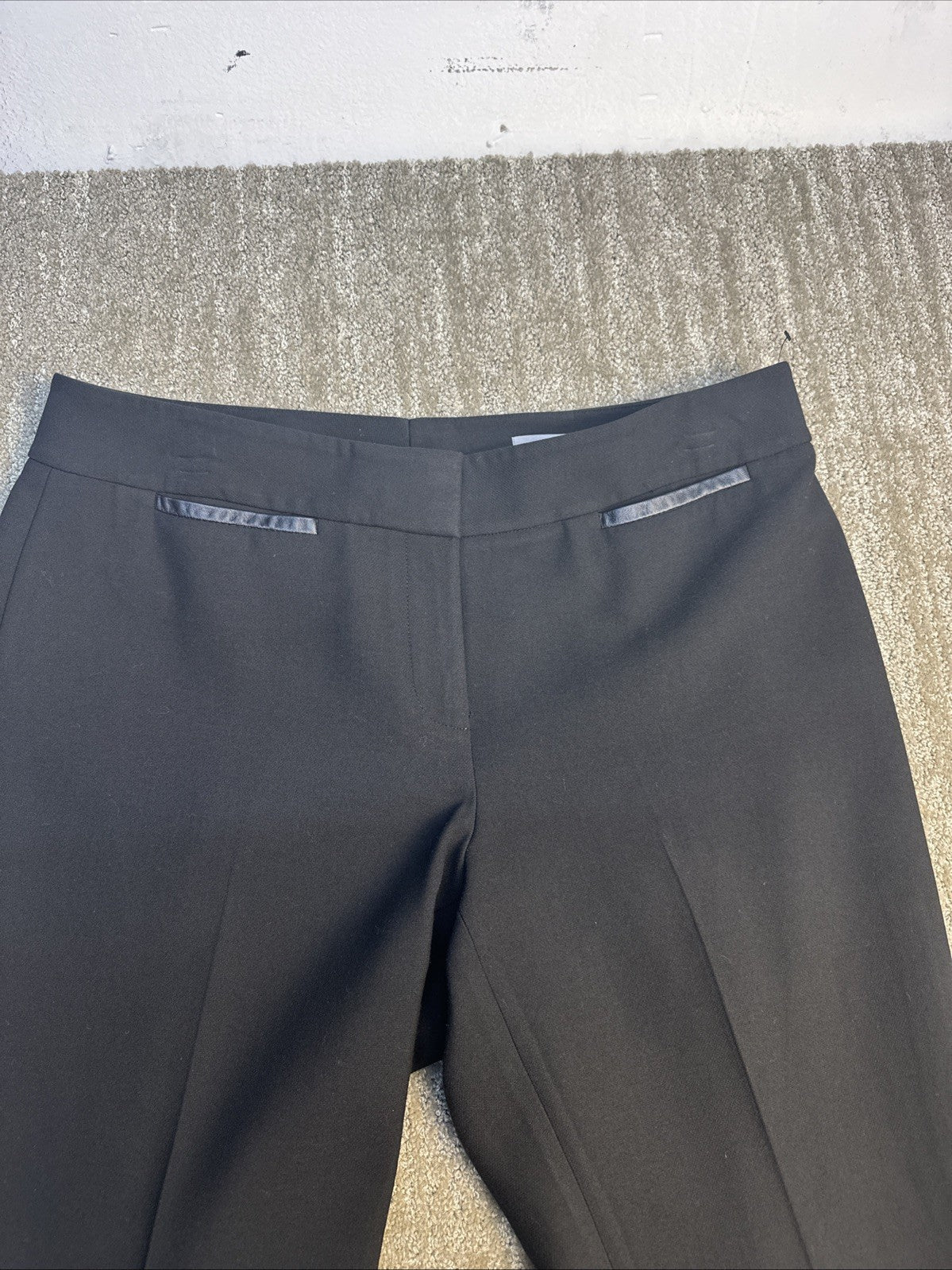 Women’s Classiques Entier Black Dress Size 8 Pants W Faux Pockets (0025)