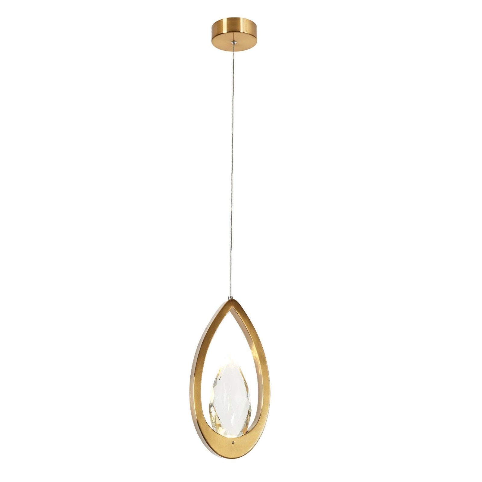LNC Avelis 1-Light LED Brass Pendant Light, Belles Lighting, A05086 8D
