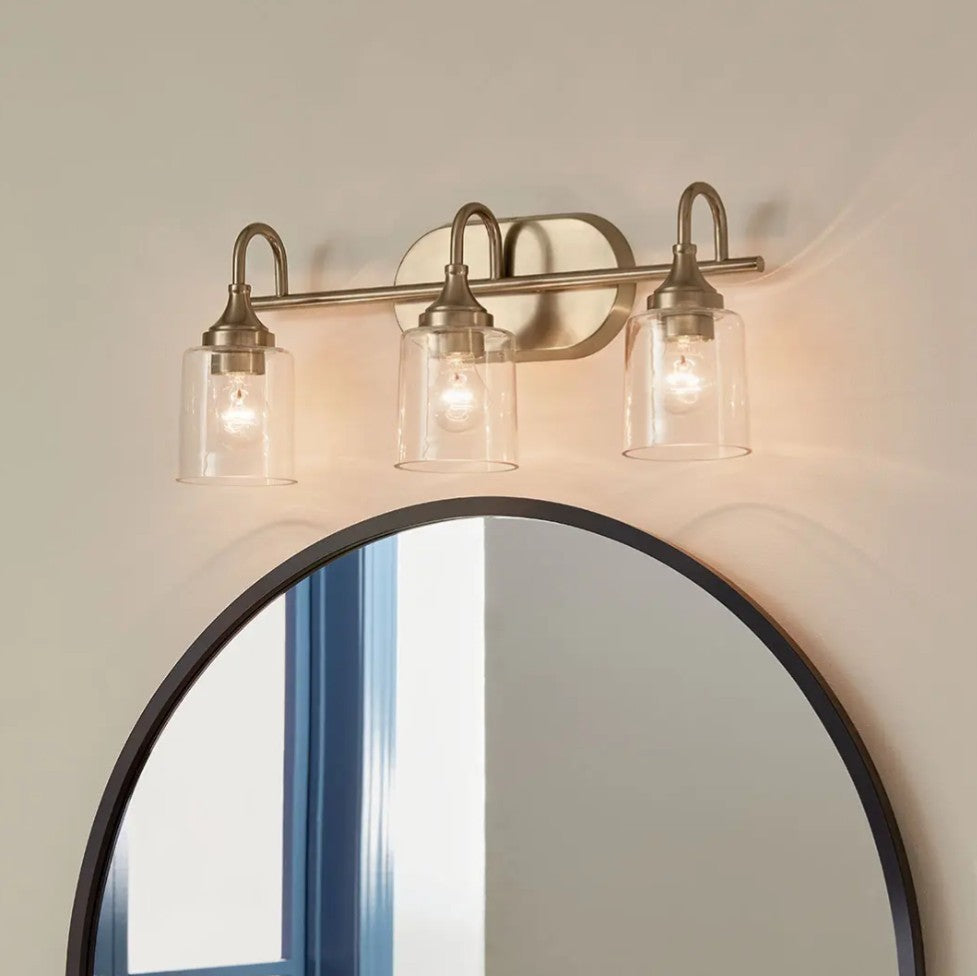 Erta 24 In. 3-Light Champagne Bronze Updated Traditional Vanity Light with Clear