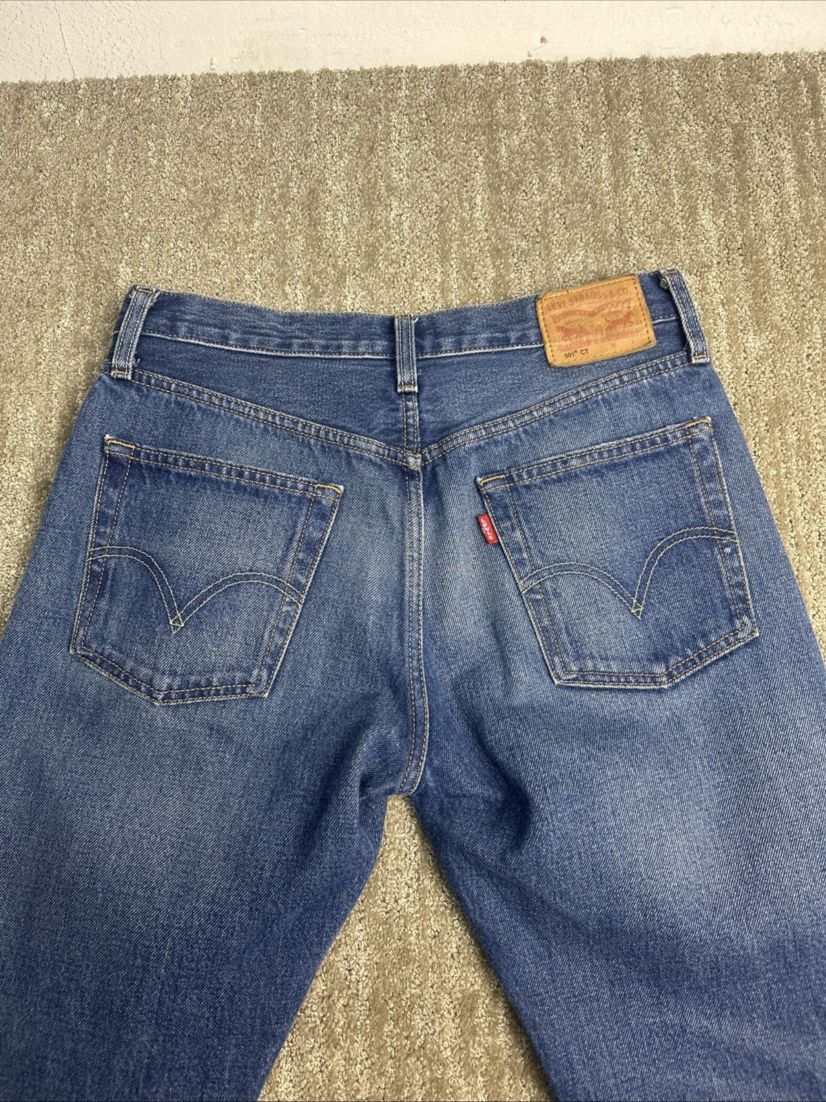 Levi's 501 Women's Straight Leg Button Fly Blue Denim Jeans w25 L30 (2.1)