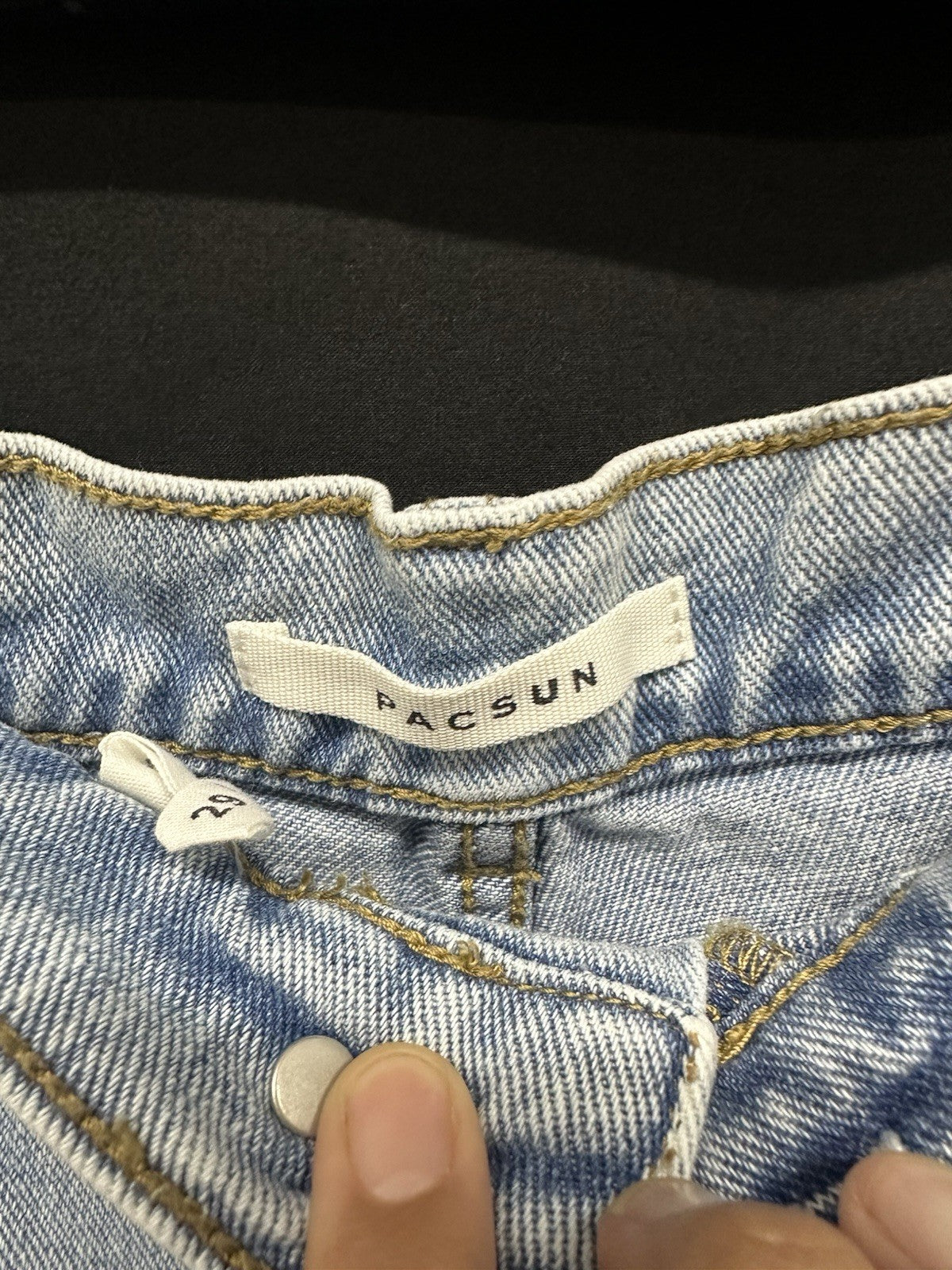 PACSUN Wide Baggy Jean US 29 Raw Hem Button Fly (0043)