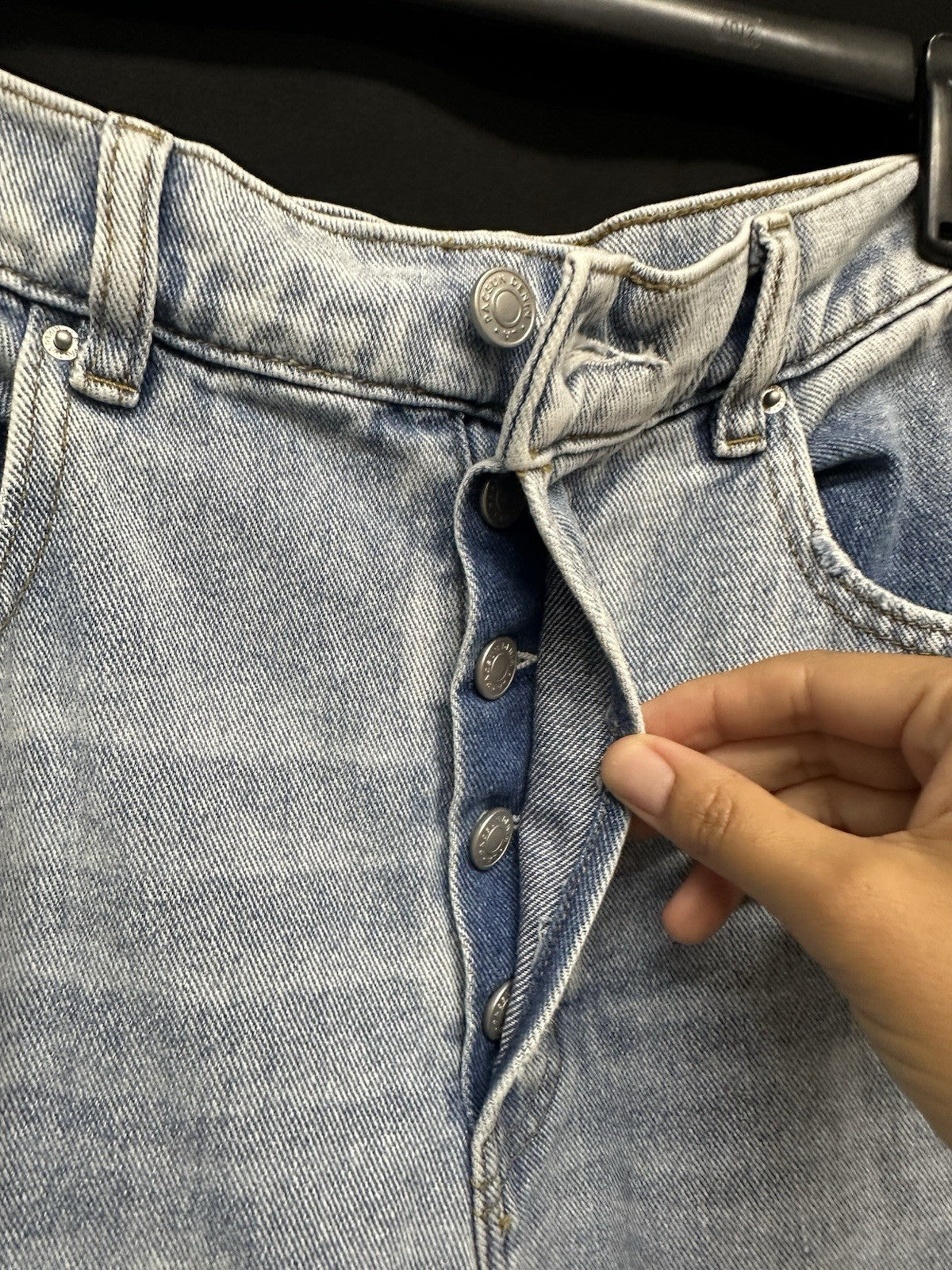 PACSUN Wide Baggy Jean US 29 Raw Hem Button Fly (0043)