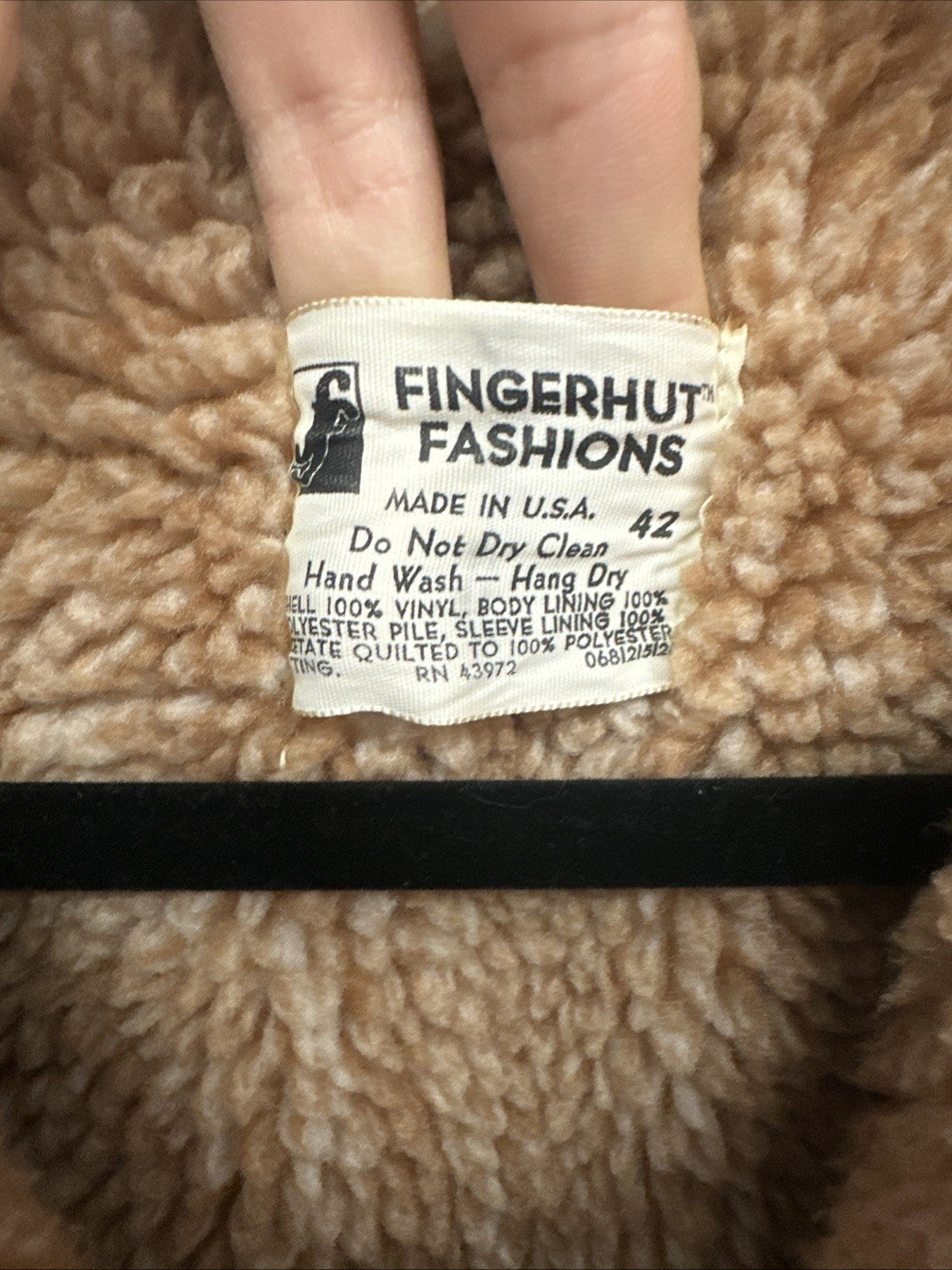 Vintage unisex 70s Faux Suede Coat Jacket Brown Sherpa Lined Buttons Pockets 42