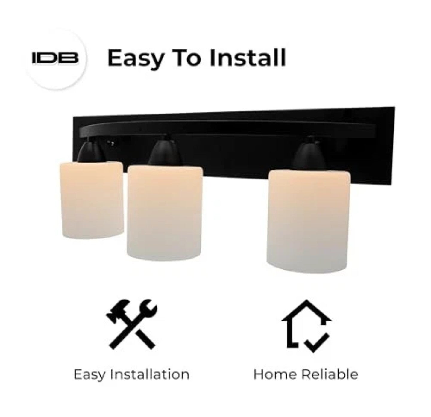 Bathroom Light Fixtures - Oil-Rubbed Matte Black Vanity Lights with Modern