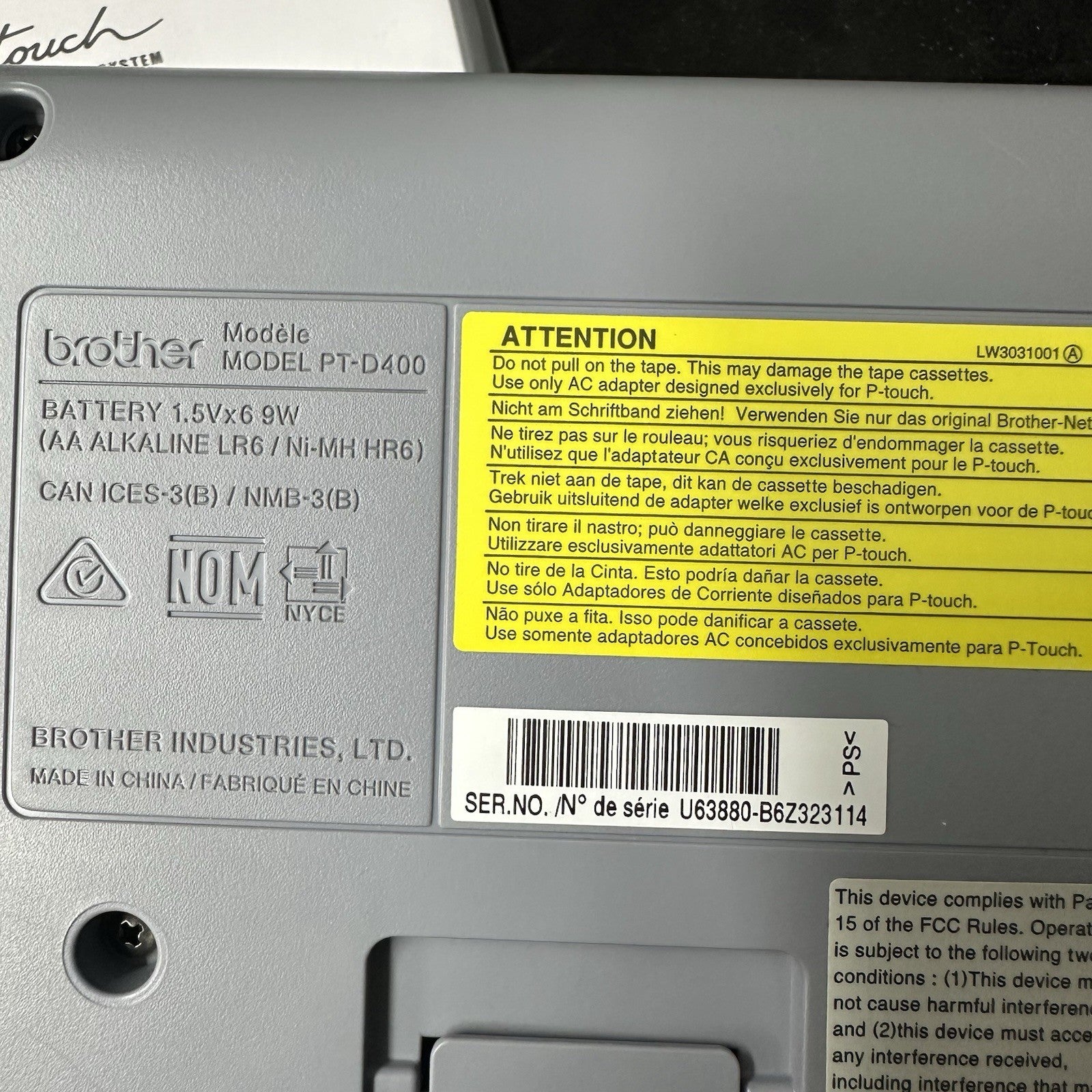 Brother Electronic Label Maker P-Touch PT-D400 Versatile Compact & Cassette Tape
