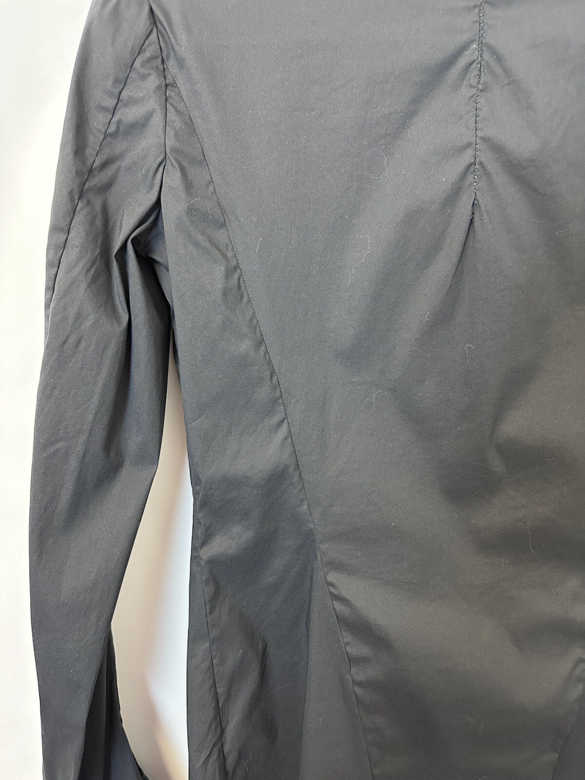 Masnada Italian Designer Black Long Sleeve Button Up Top Avant Garde Sz 6/42