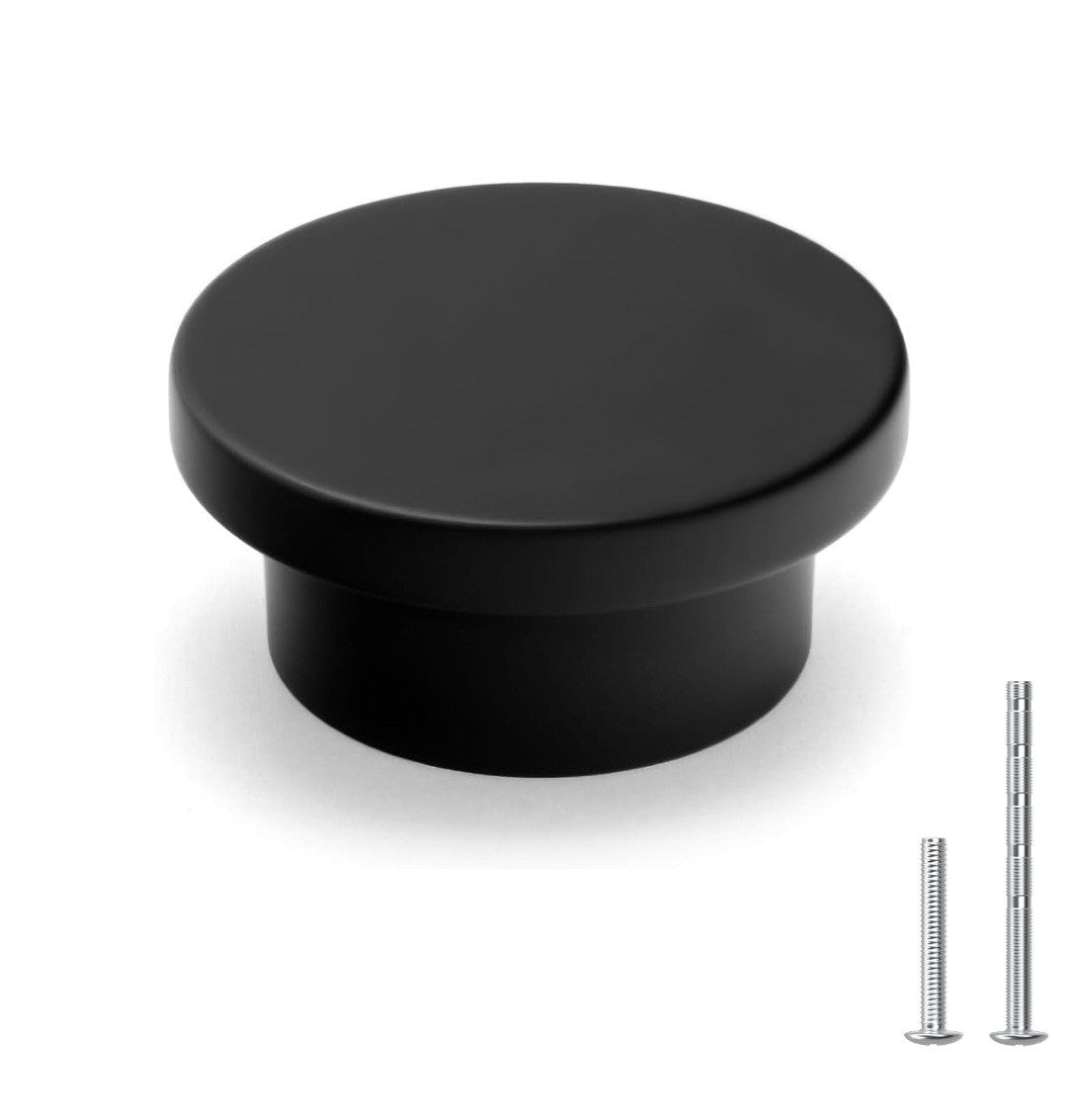 6 Pack Black Cabinet Knobs Zinc Alloy Handles & Pulls for Kitchen Drawers 2B