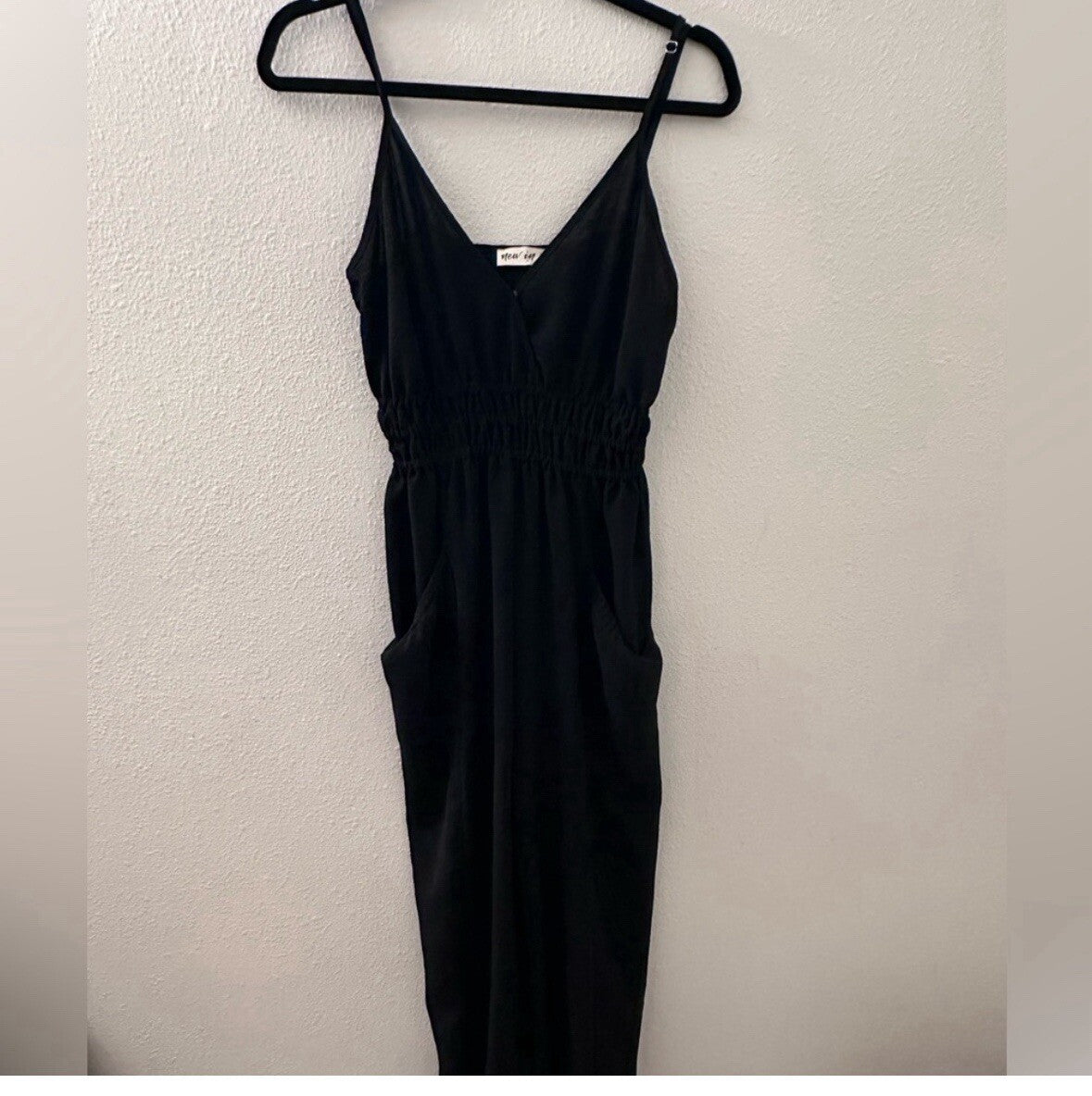 New In Black Jumper Romper Woman’s Size Small Pockets. 3.8