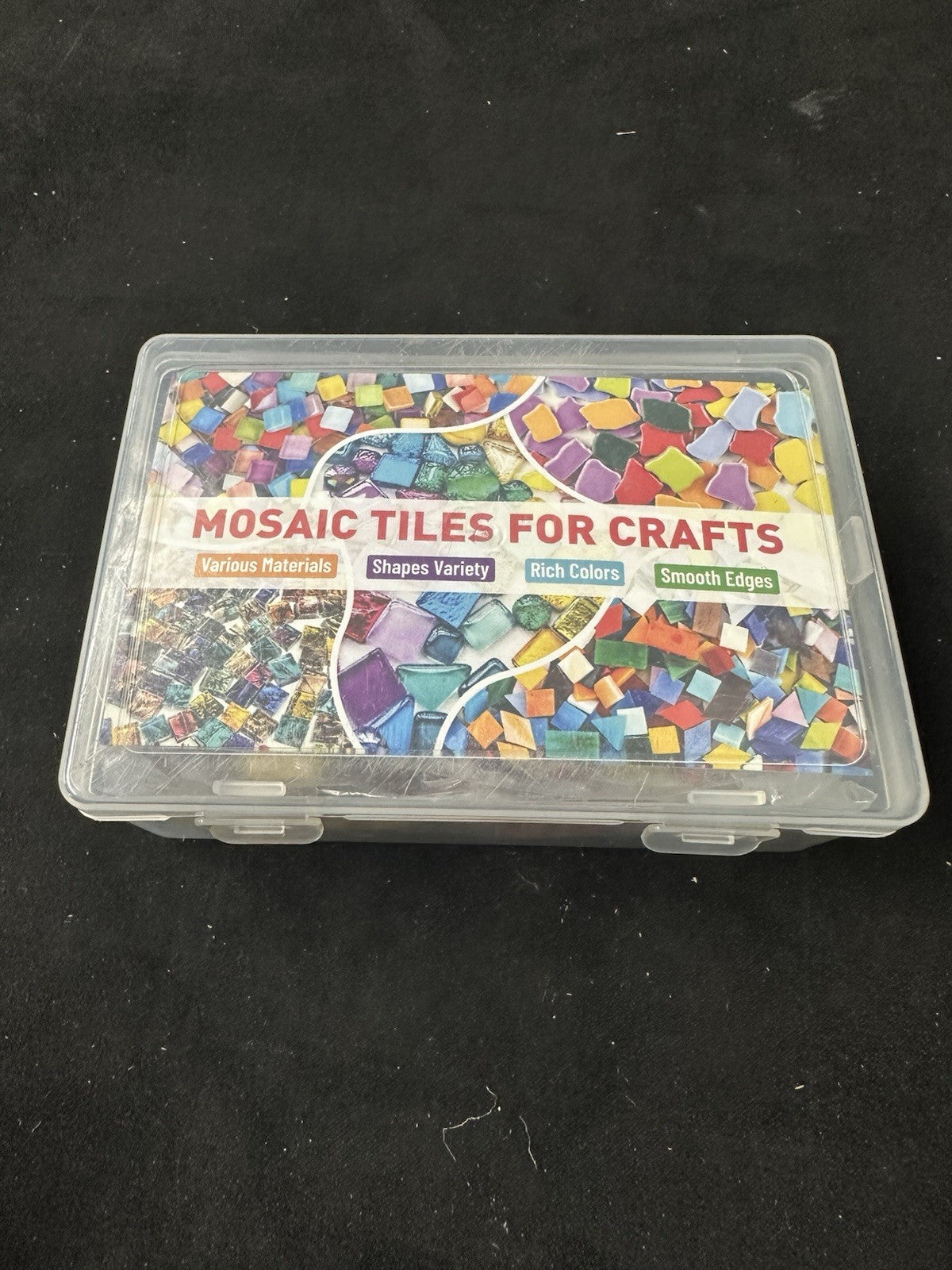 Glass Mosaic Tiles Pre-Cut Waterproof Orange 300 Pieces DIY Crafts (7c)