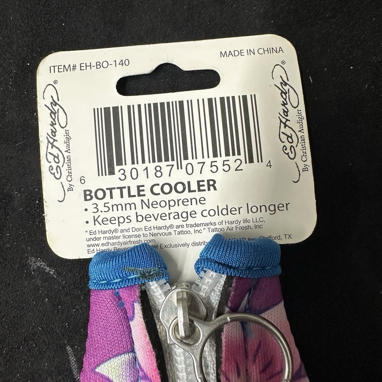 New Ed Hardy Colorful Reusable Bottle Insulator Sleeve by Christian Audigier 6b