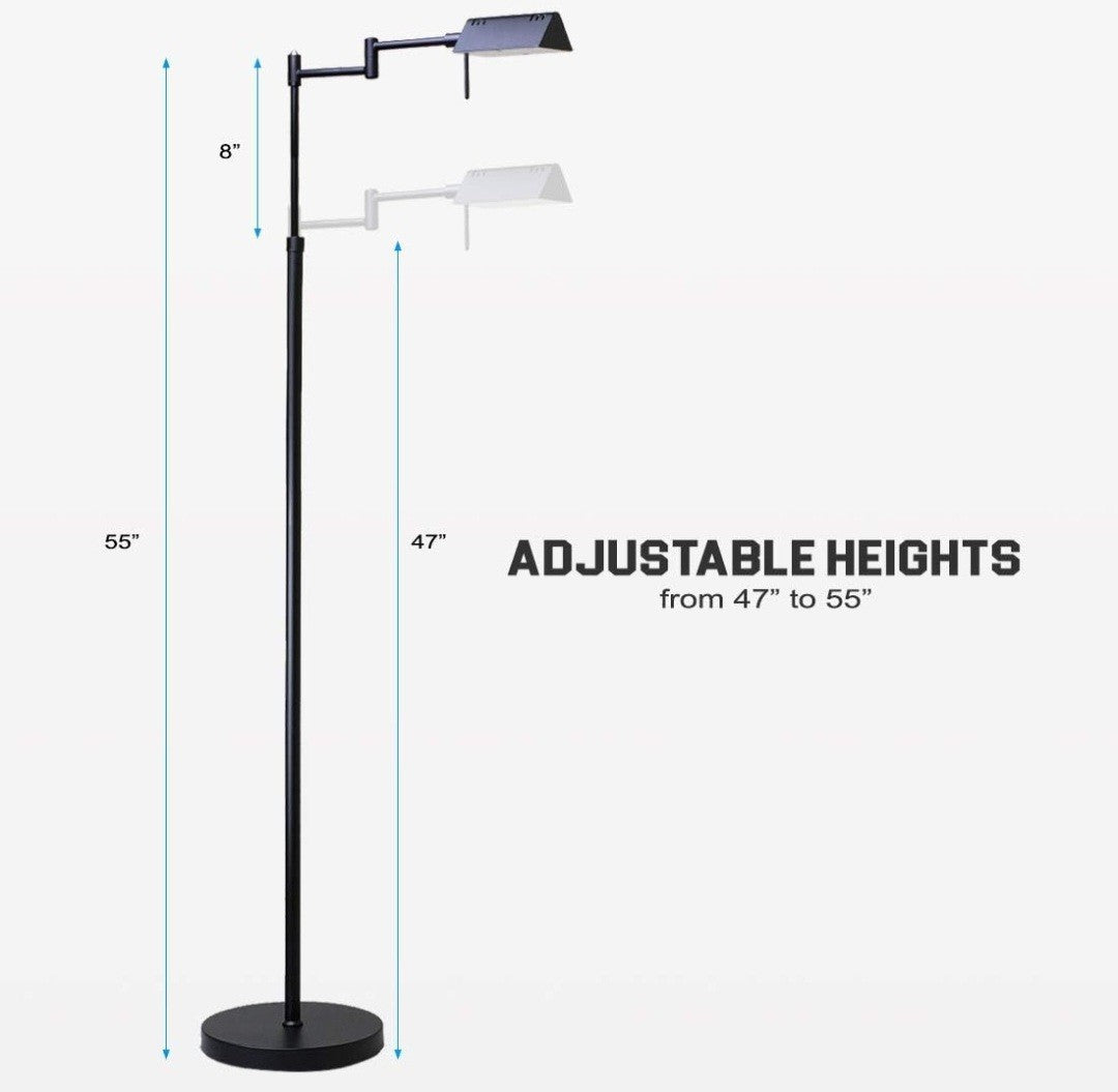 O’Bright Dimmable LED Pharmacy Floor Lamp, 12W LED, Full Range Dimming, 12D