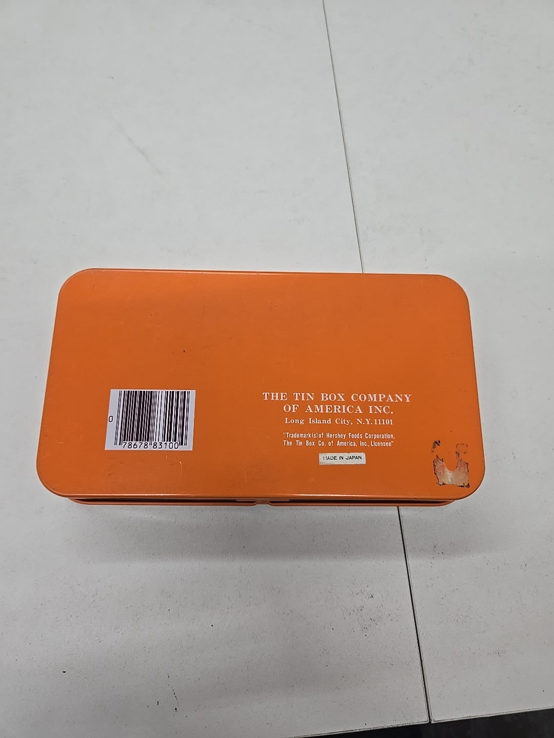 Rare Vintage Hershey’s Reese's Tin Box Made In Japan 8" X 4 1/2" 8B