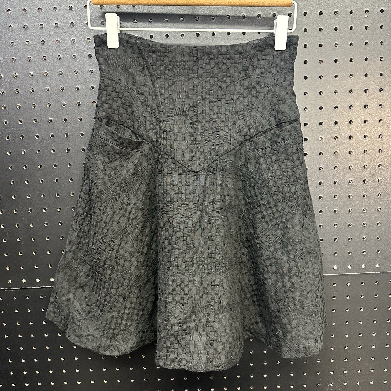 Rachel Comey Women’s Embossed Flare Black Skirt 2002 Y2K NWT $410